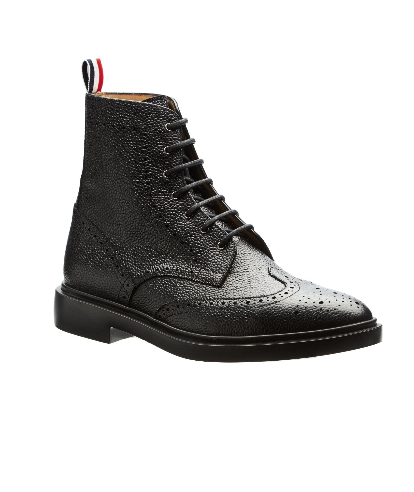 Wingtip Pebbled Leather Boots image 0