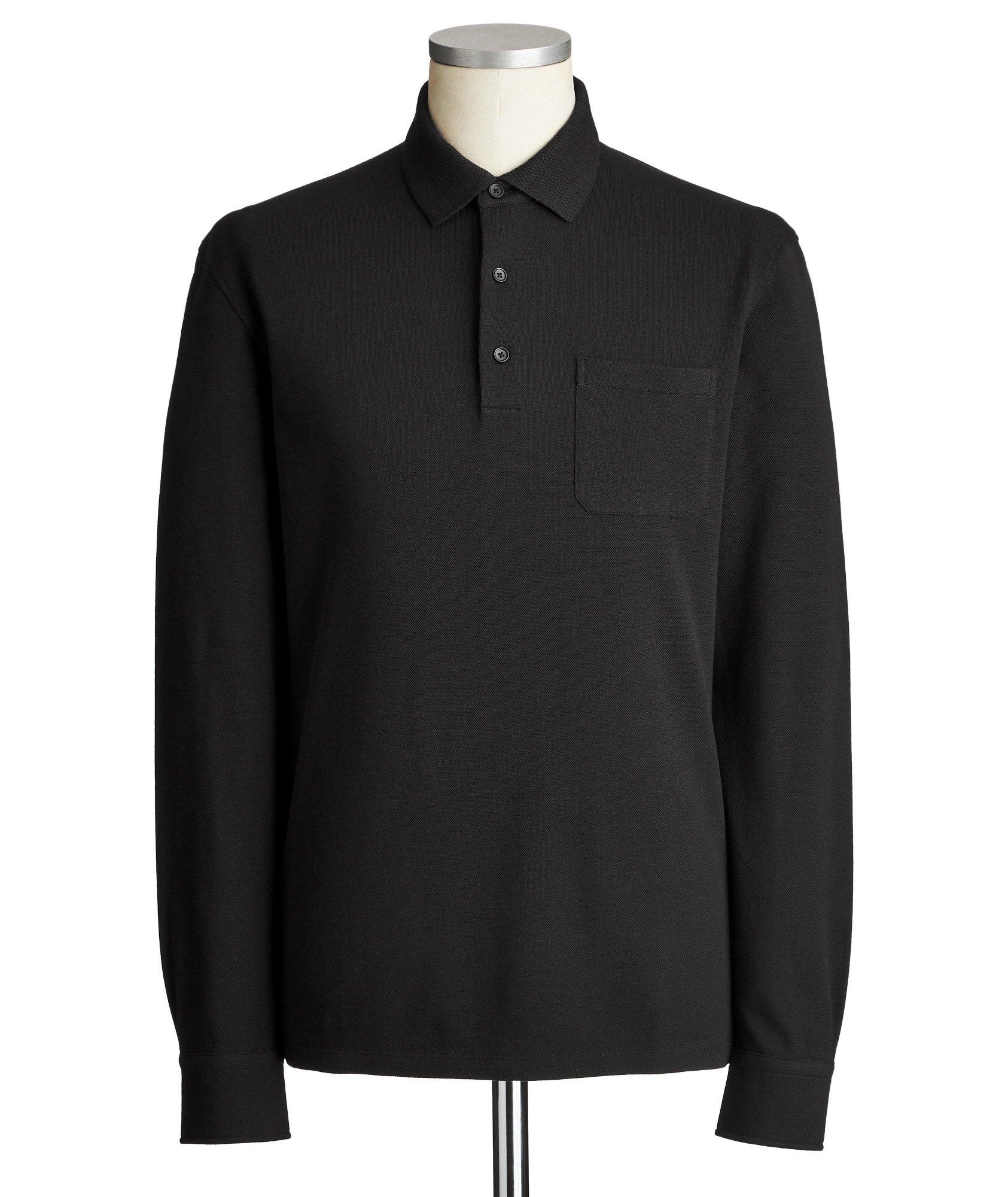 Long-Sleeve Cotton-Cashmere Polo image 0