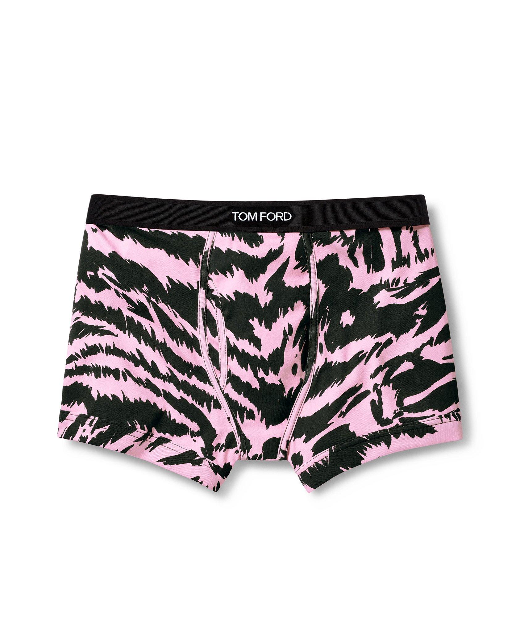 Zebra Print Cotton Jersey Boxer Briefs image 0