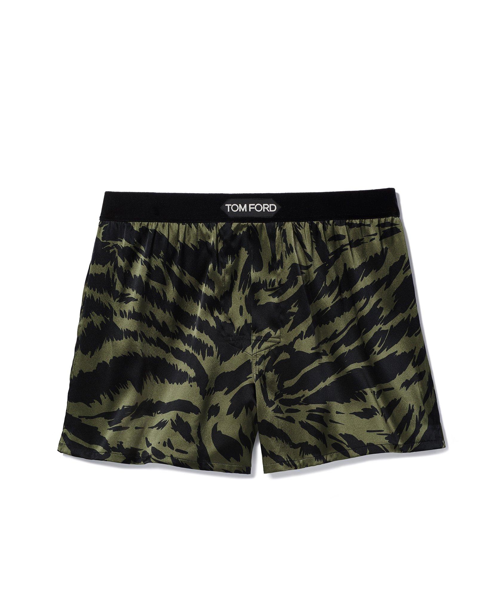 Tom Ford Zebra Print Stretch Silk Boxers | Underwear | Harry Rosen