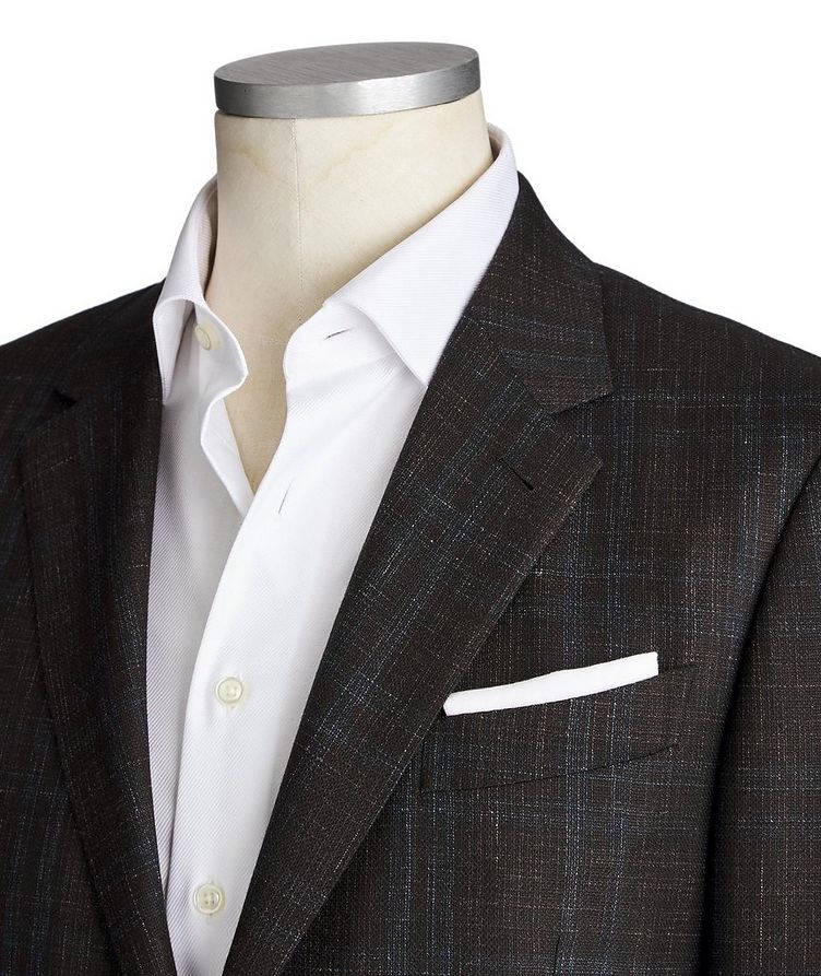 Milano Easy Checked Wool, Cashmere, Silk & Linen Sports Jacket image 1