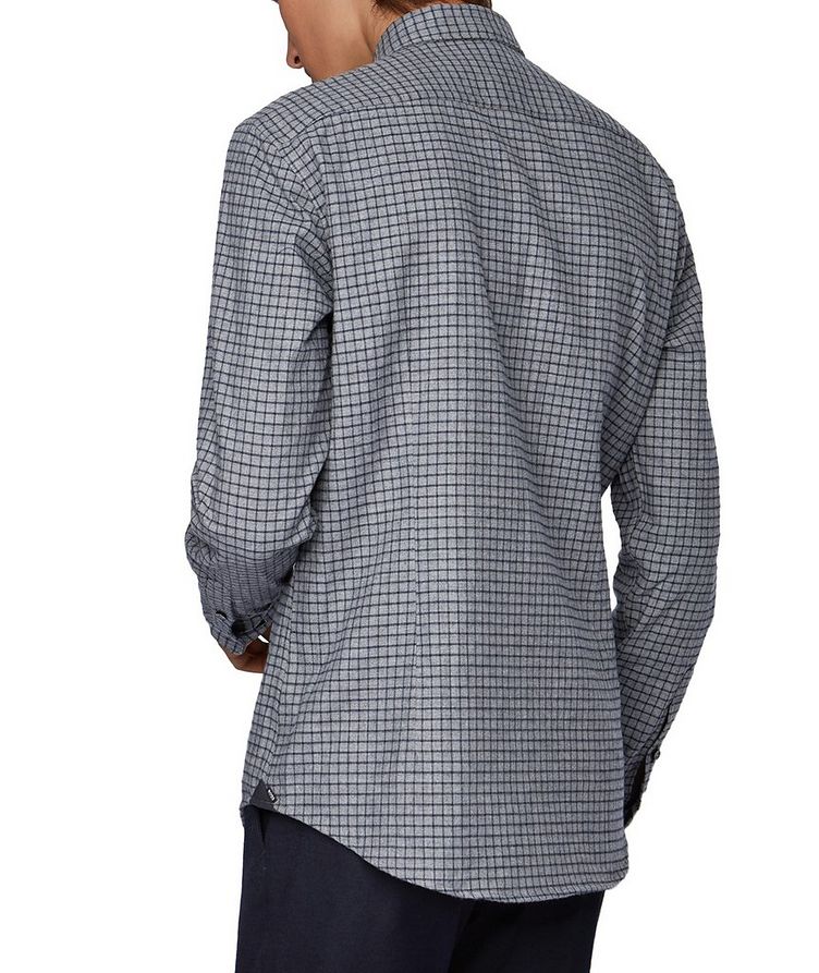 Slim Fit Windowpane-Printed Cotton-Flannel Shirt image 3