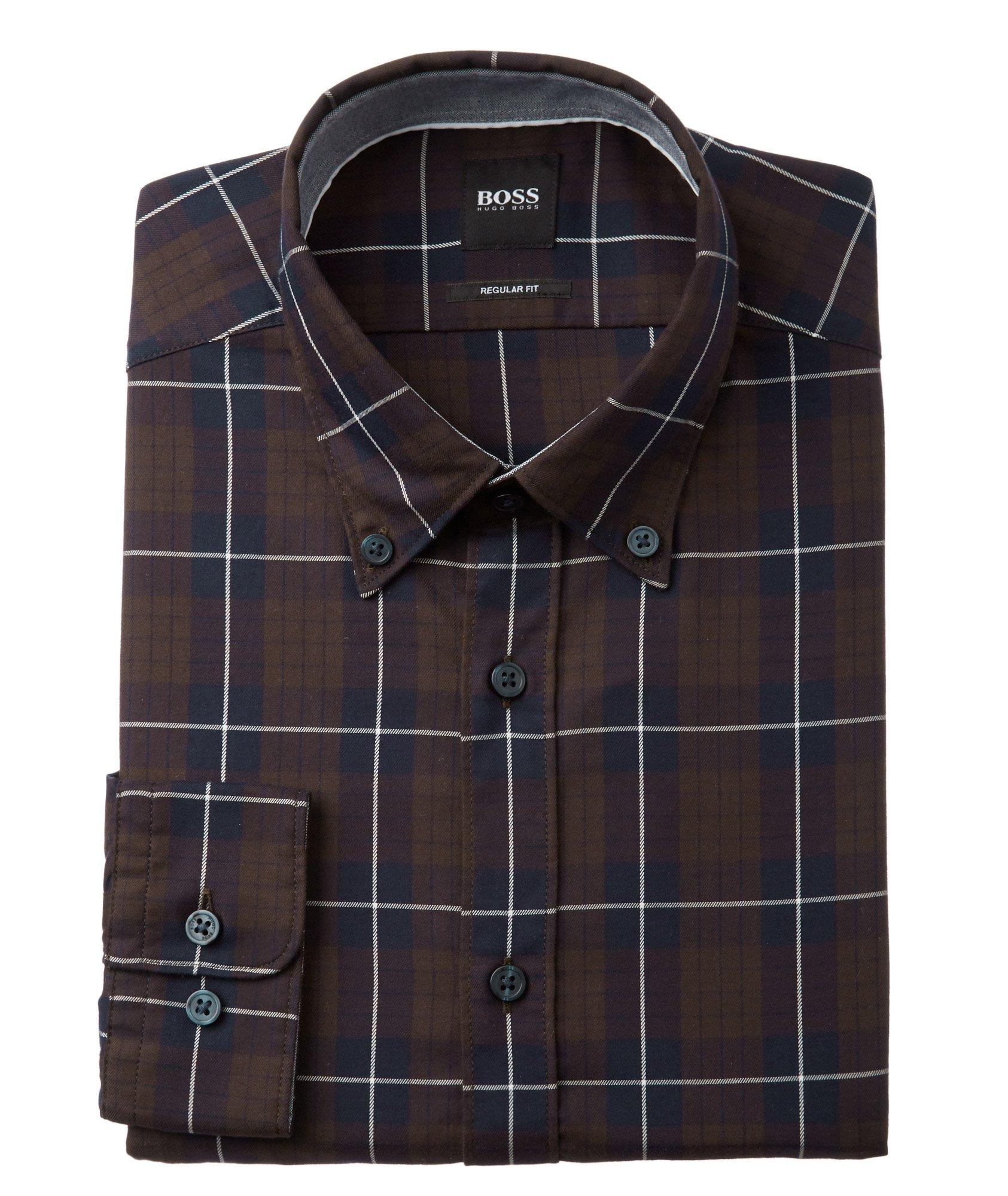 Contemporary Fit Windowpane-Checked Cotton Shirt	 image 0
