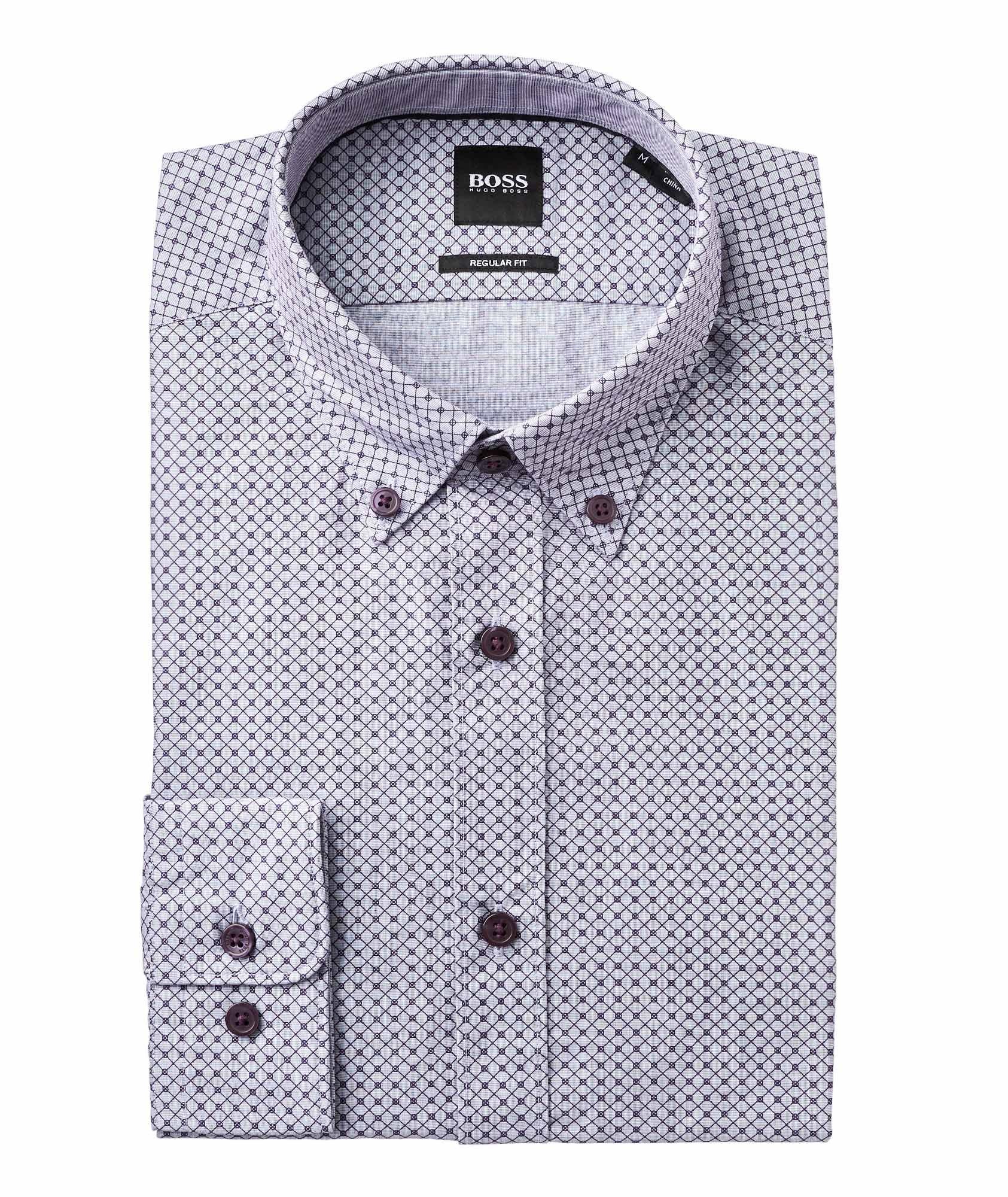 Contemporary Fit Neat-Printed Cotton Shirt image 0