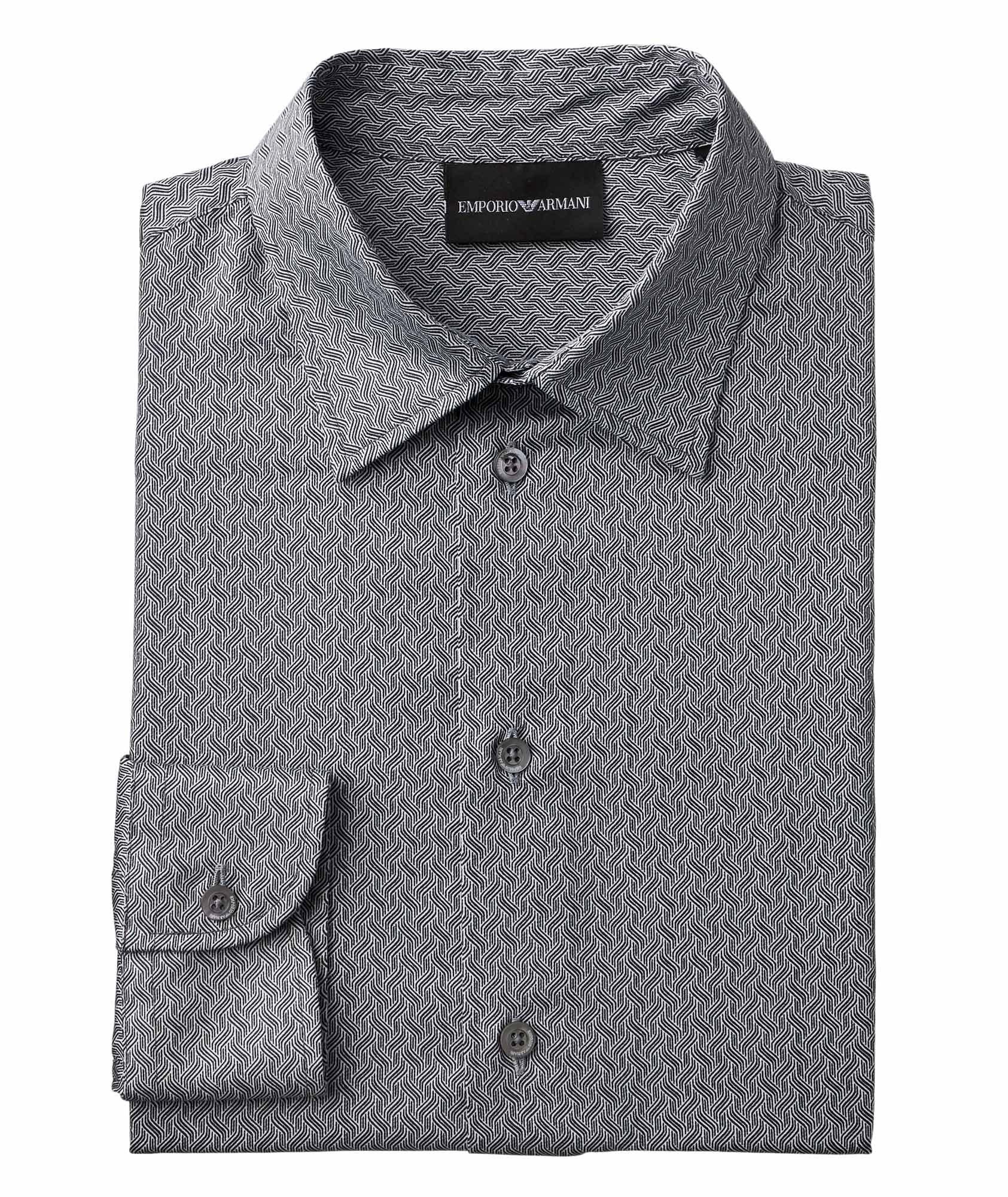 Slim Fit Helix-Printed Cotton Shirt image 0