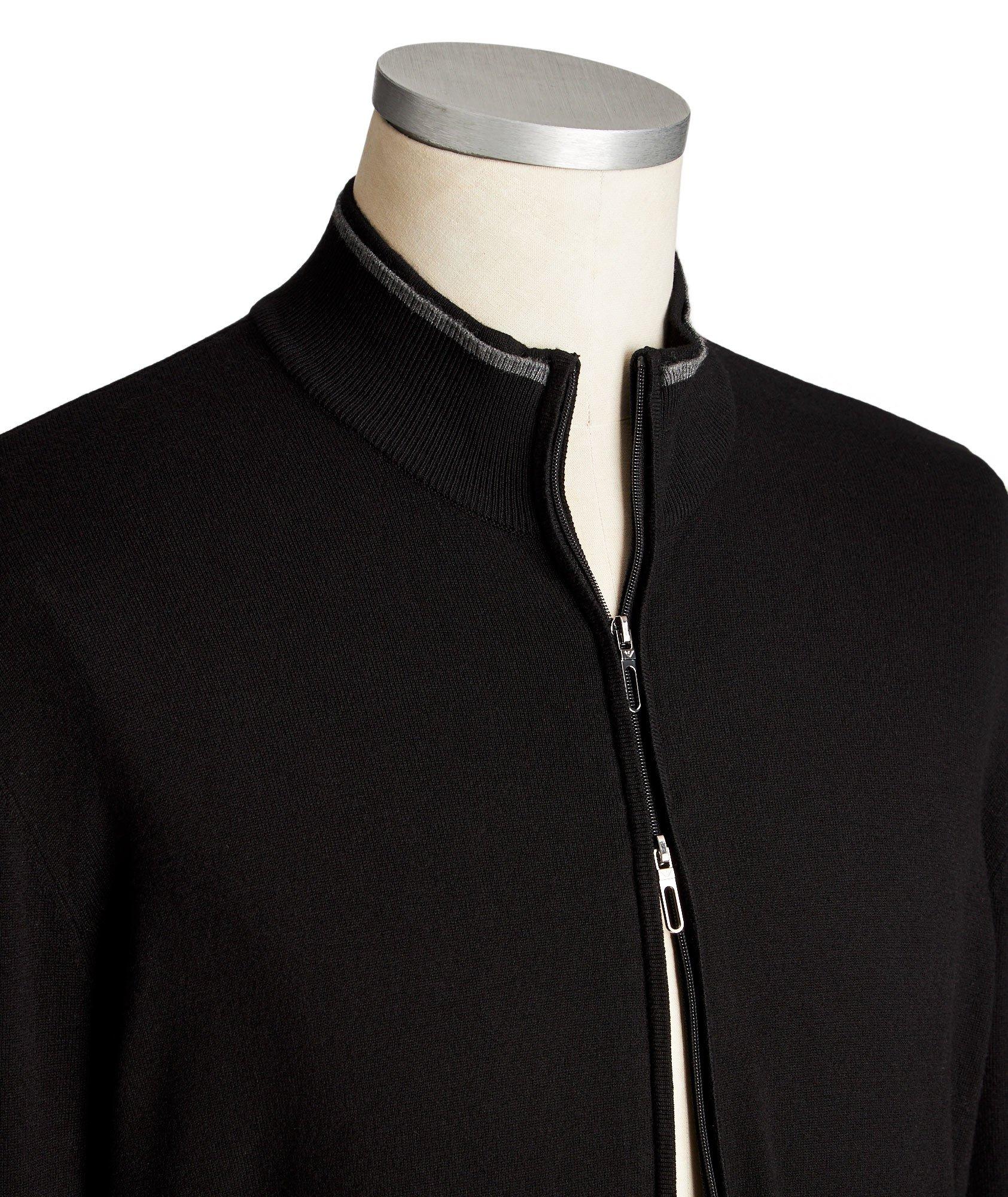 Zip-Up Knit Jersey Sweater image 1