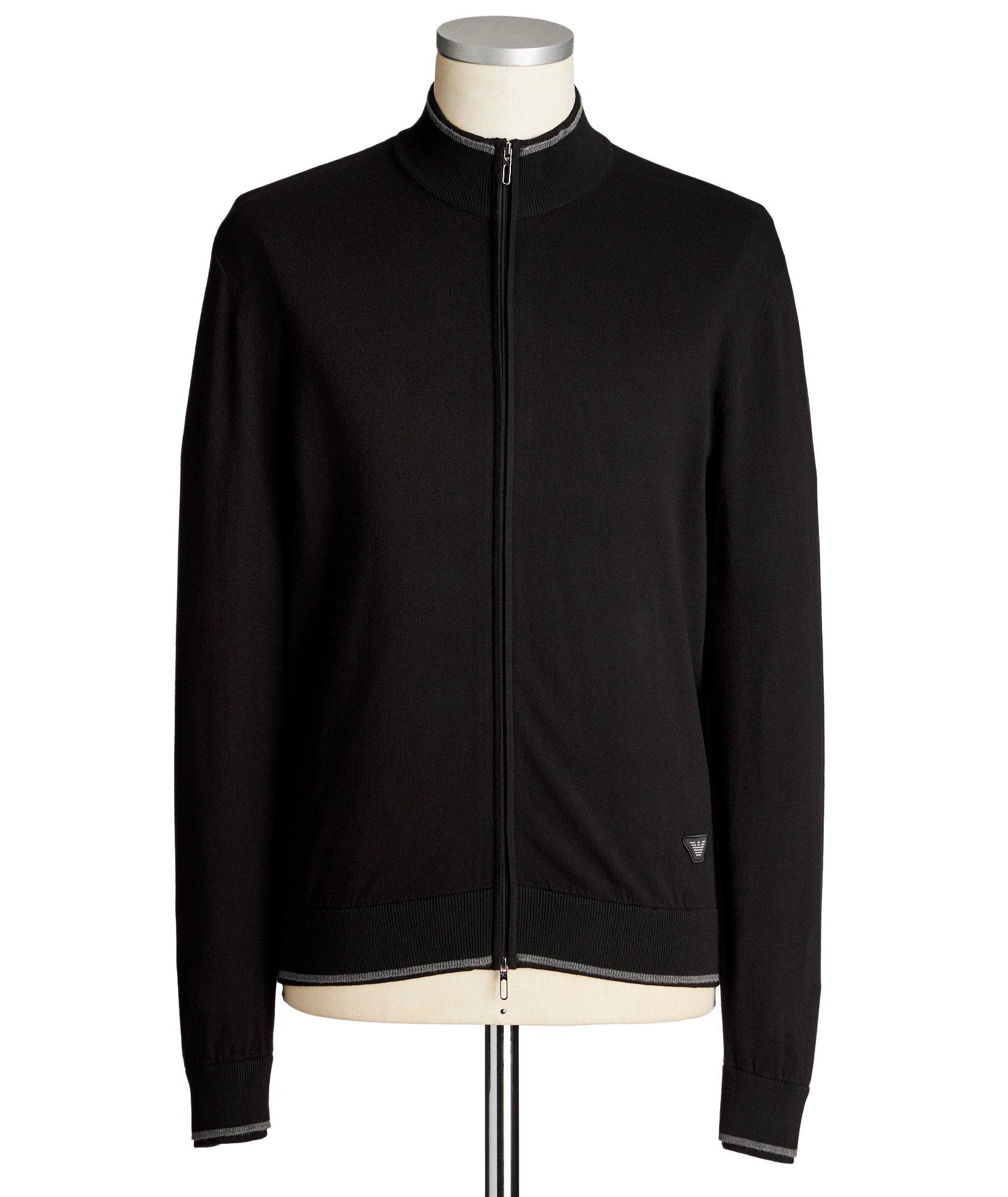 Zip-Up Knit Jersey Sweater image 0