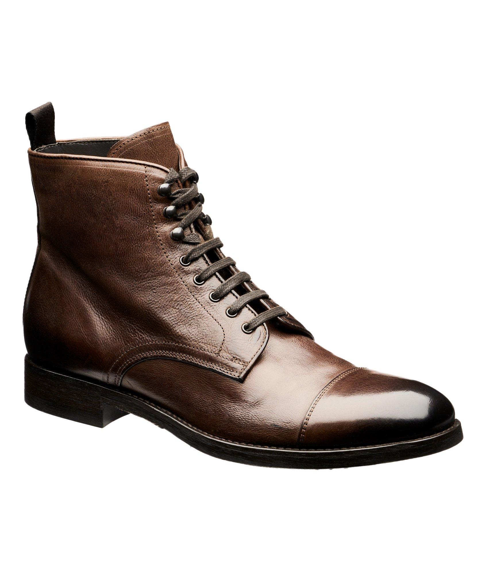 Burnished Cap-Toe Leather Boots image 0