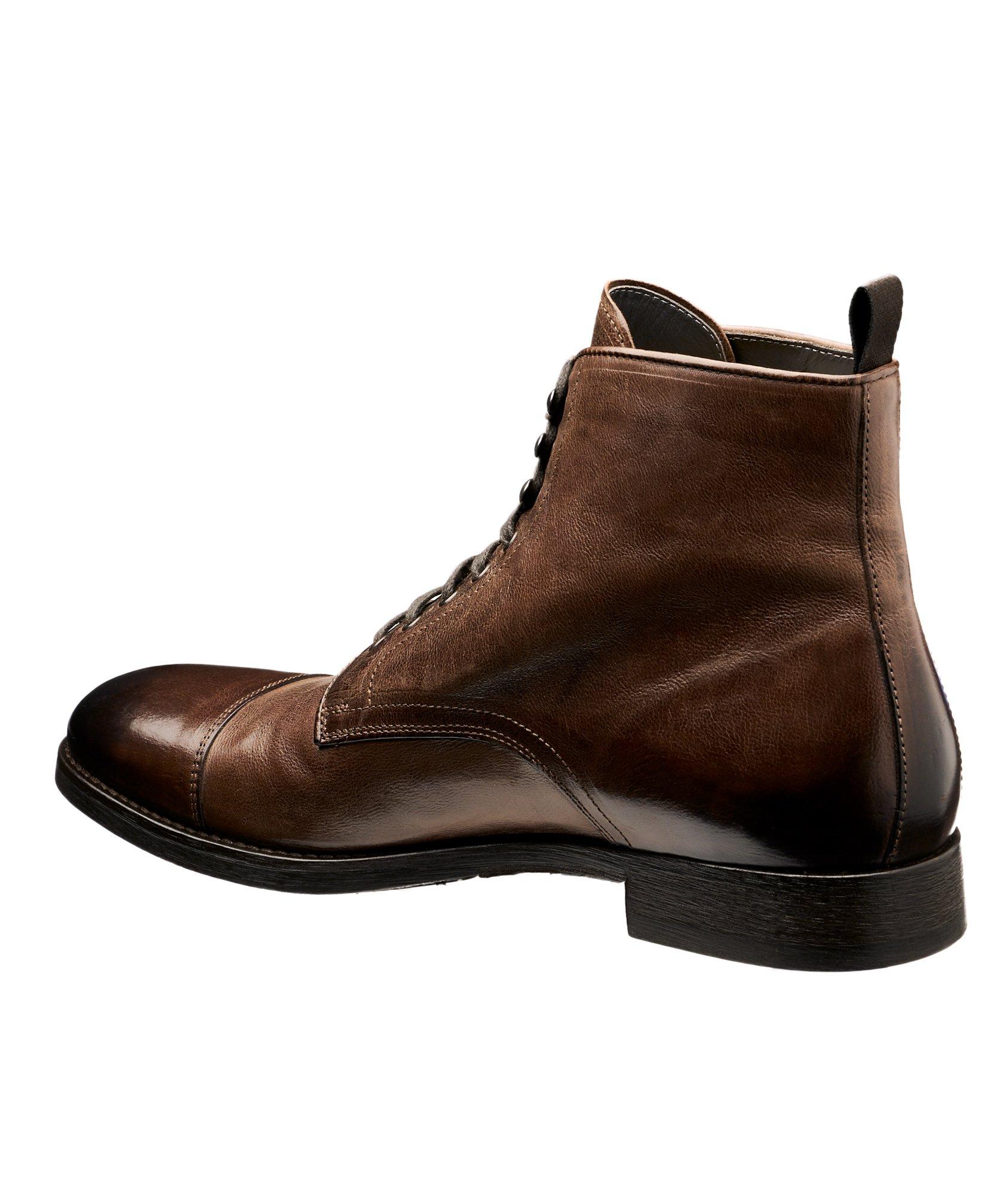 Burnished Cap-Toe Leather Boots image 1