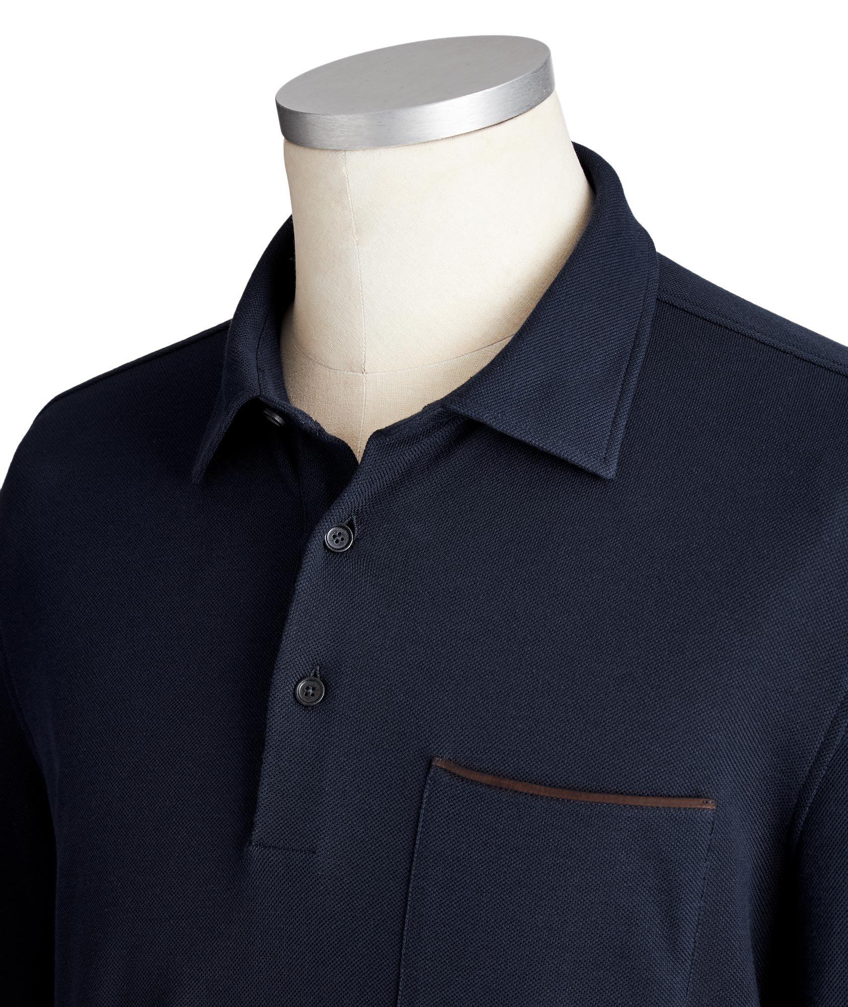 Long-Sleeve Cotton Polo image 2