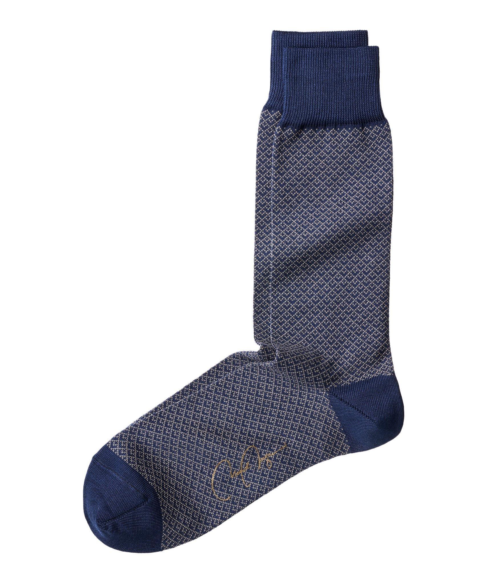 Printed Stretch Cotton-Blend Socks image 0