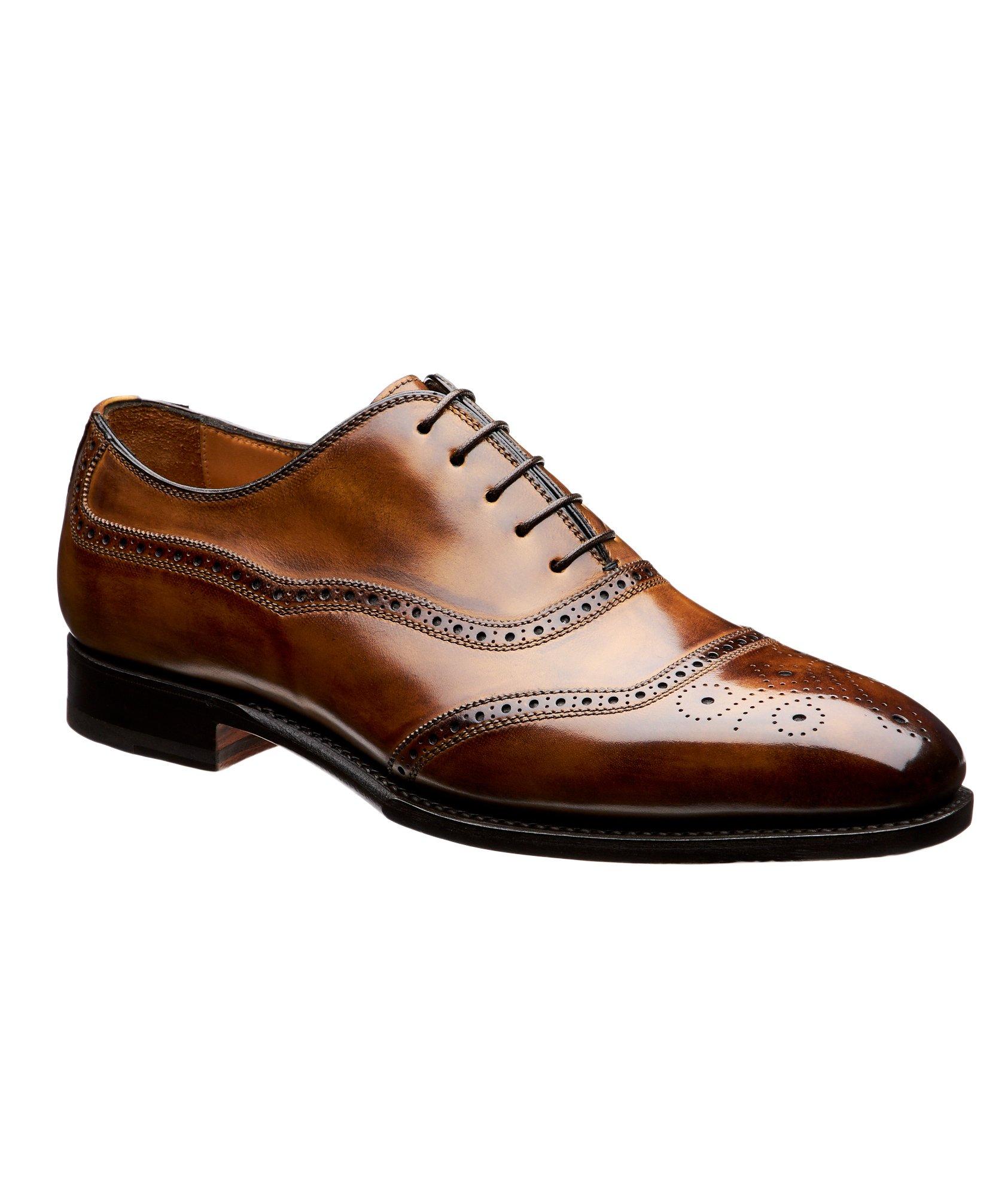 Embossed Cap-Toe Leather Oxfords image 0