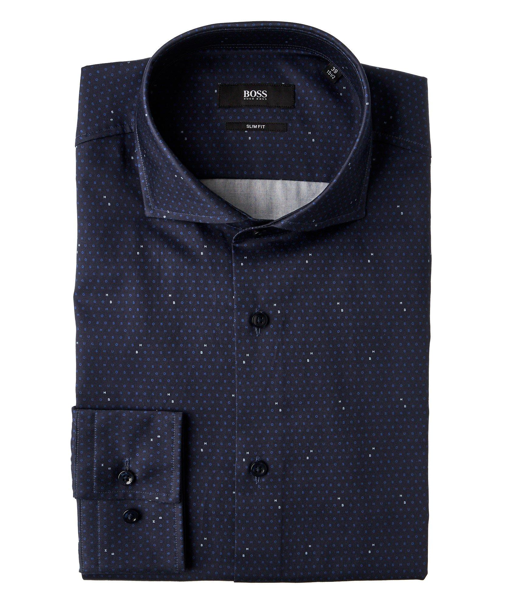 Slim Fit Printed Dress Shirt image 0