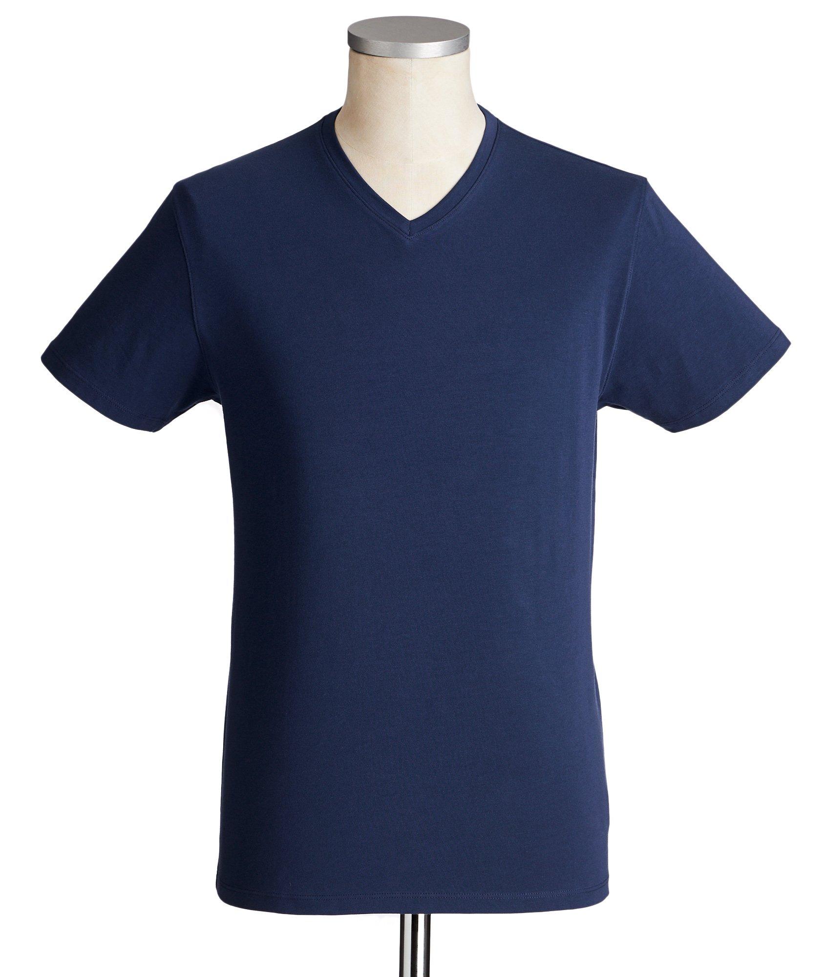 V-Neck Stretch-Cotton T-Shirt image 0