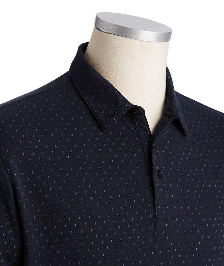 Polo en coton pima extensible à motif pointillé image 1
