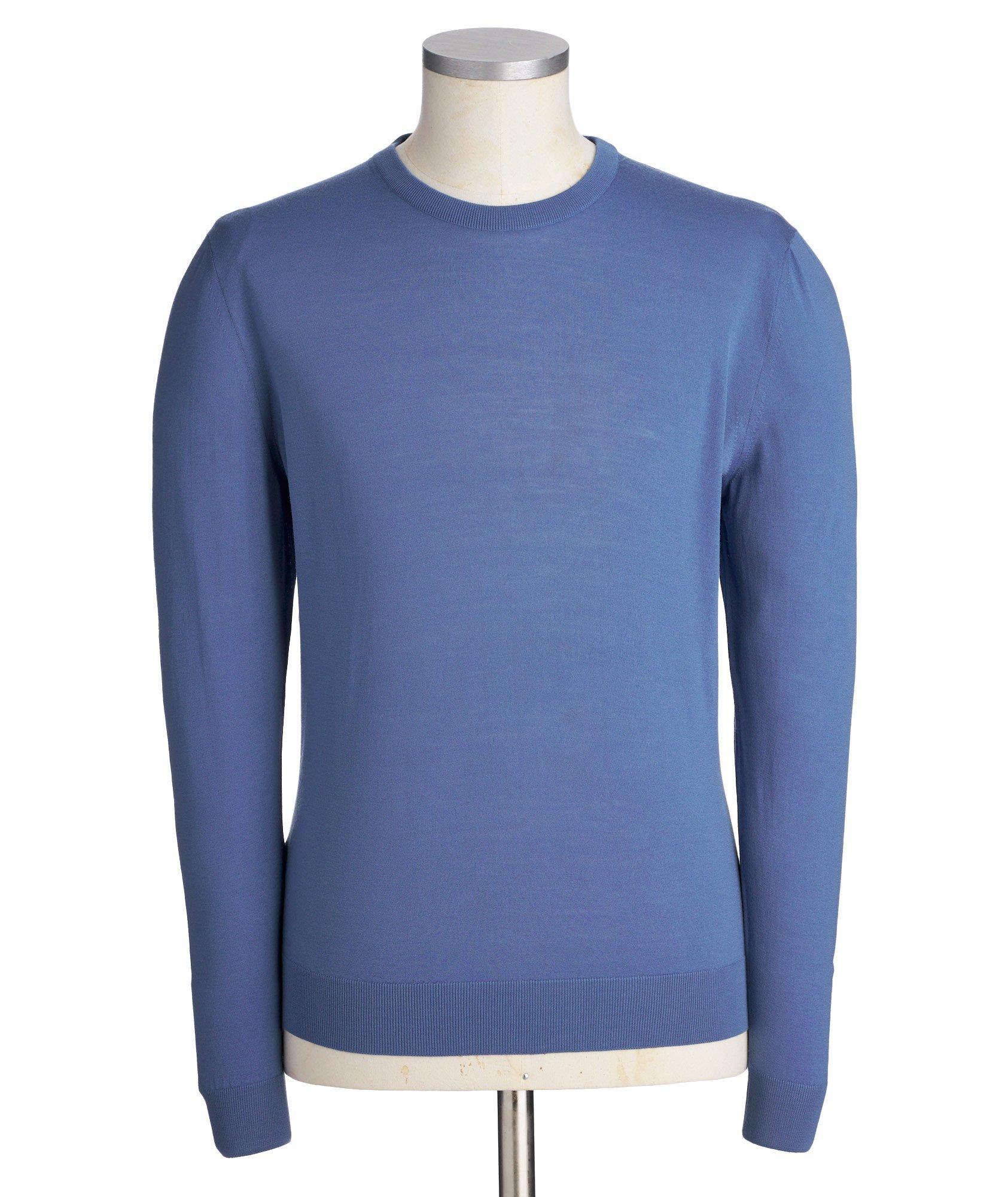 Diamante Blue Wool Sweater image 0