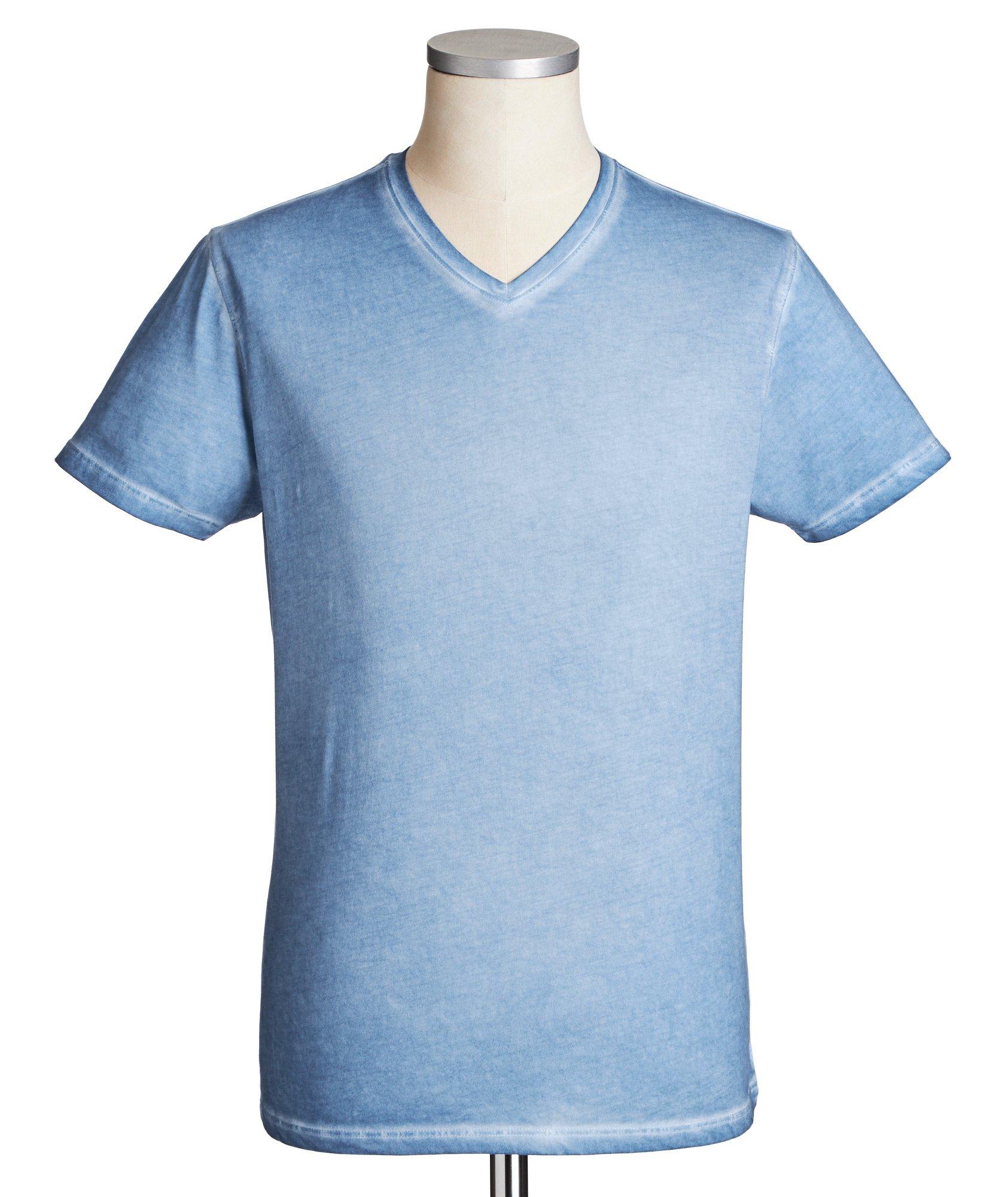 V-Neck Stretch-Cotton T-Shirt image 0