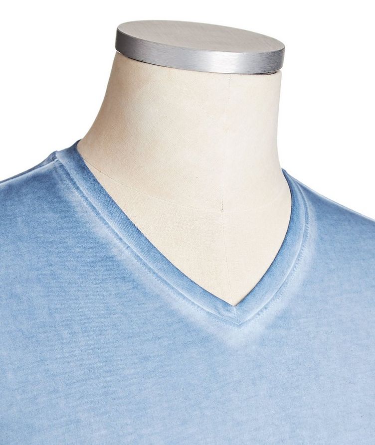V-Neck Stretch-Cotton T-Shirt image 1