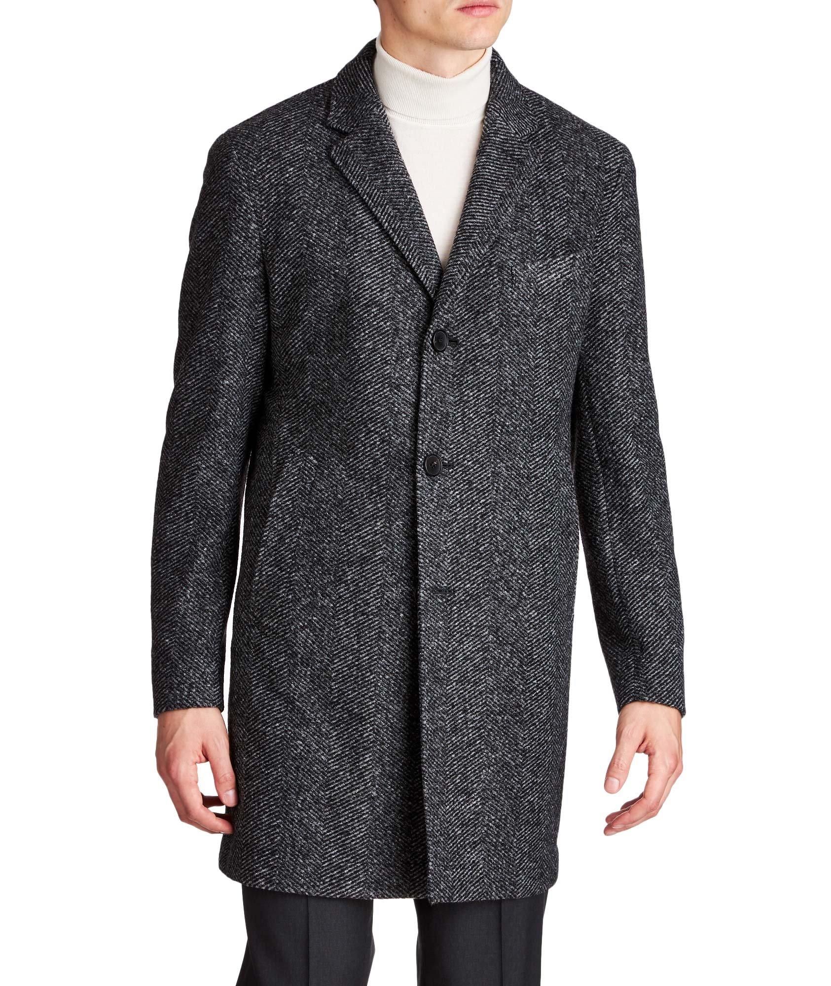 Herringbone Wool-Blend Coat image 0