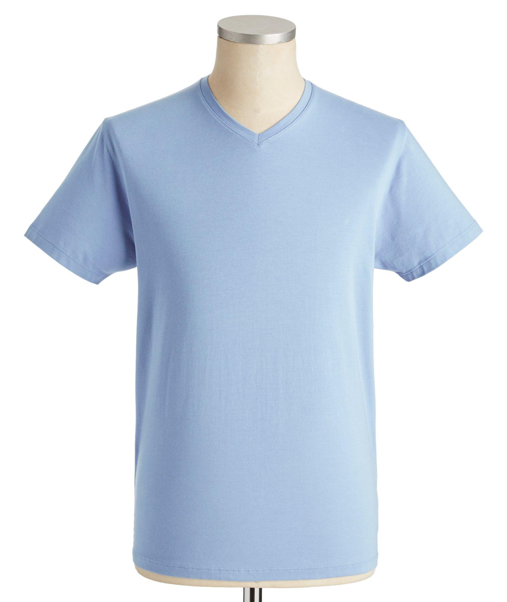 V-Neck Stretch-Cotton T-Shirt image 0