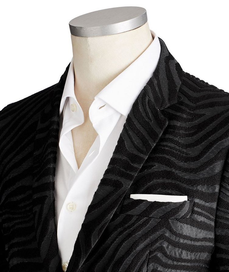 Textured Zebra-Printed Cocktail Jacket image 1