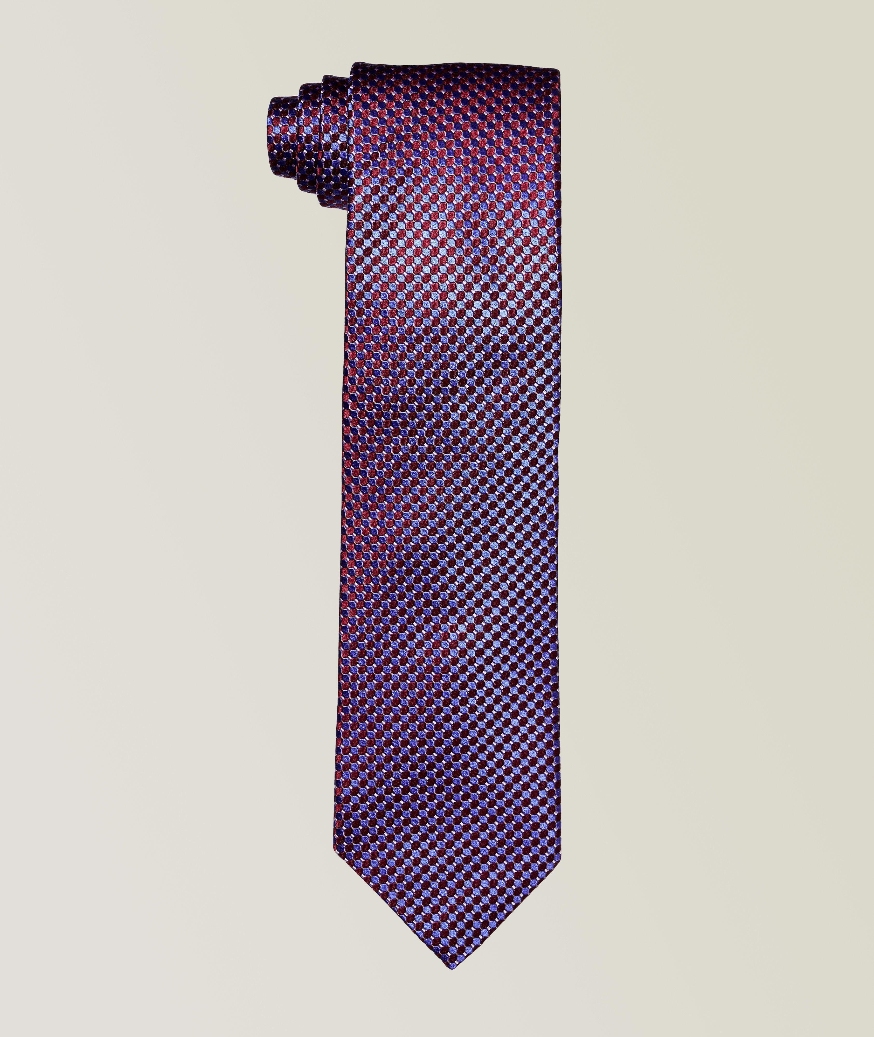 Cravate en soie à motif pointillé image 0