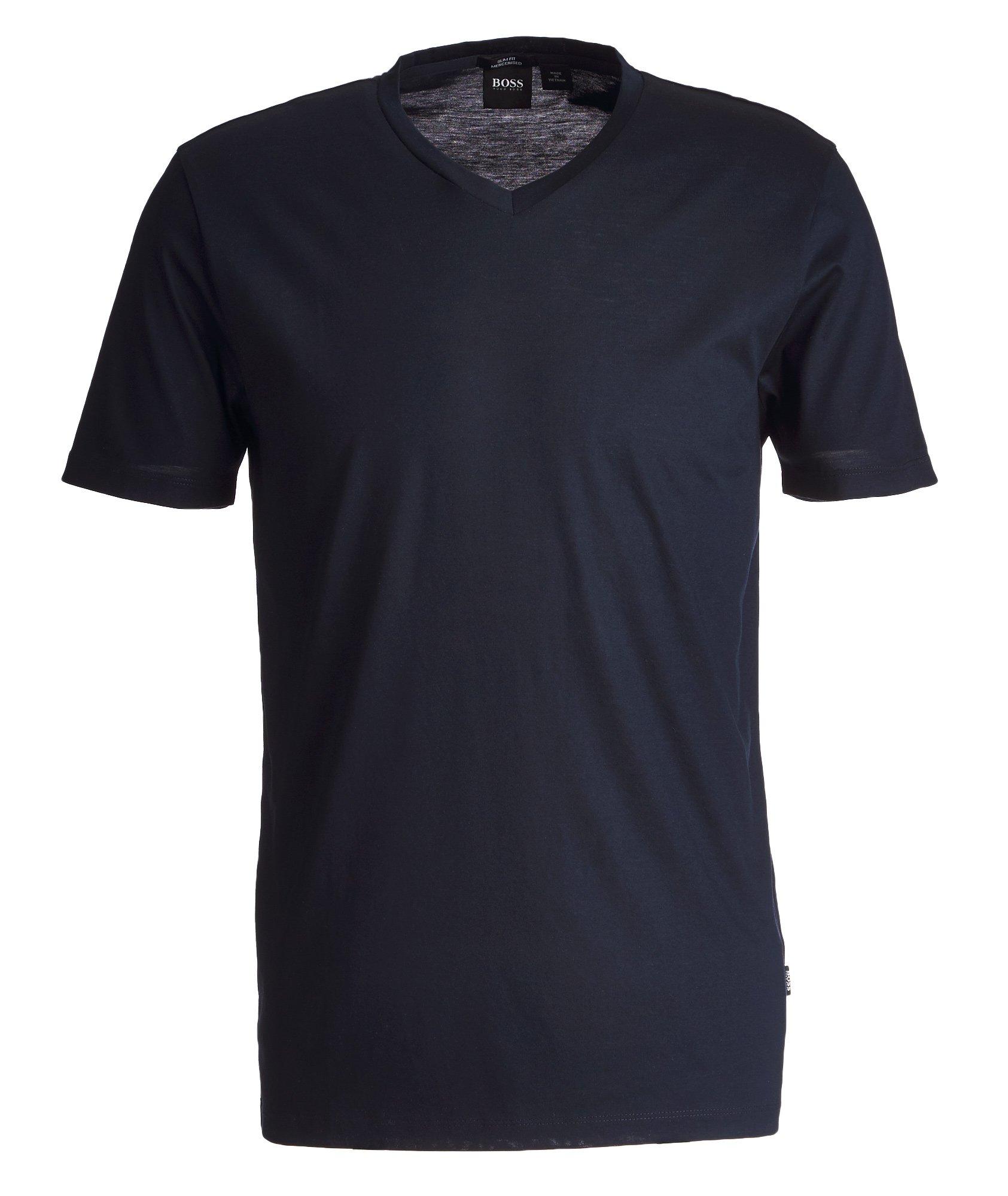 V-Neck Mercerized Cotton T-Shirt image 0