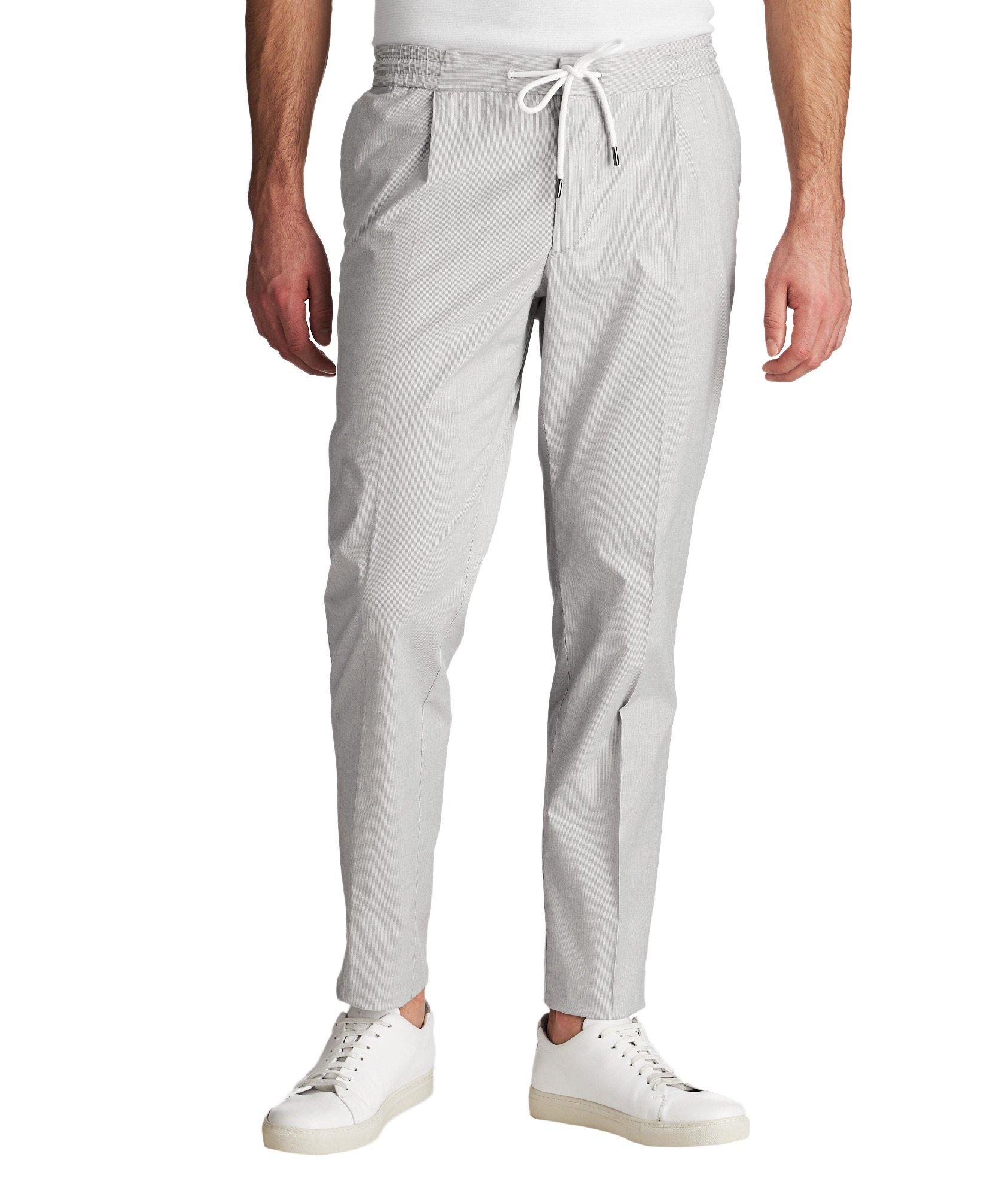 Drawstring Stretch-Cotton Trousers image 0