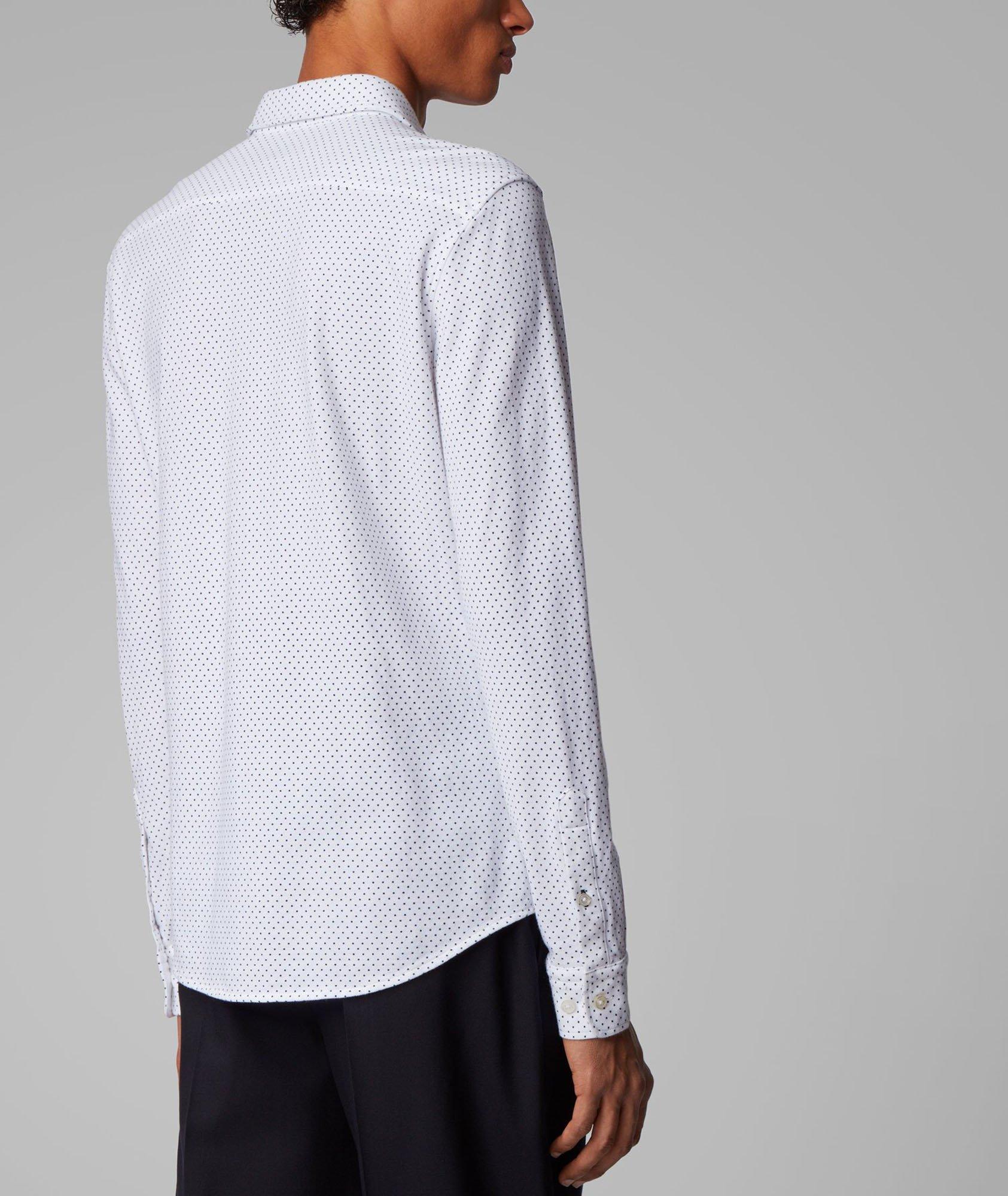 Chemise en coton piqué à motif pointillé de coupe amincie image 2