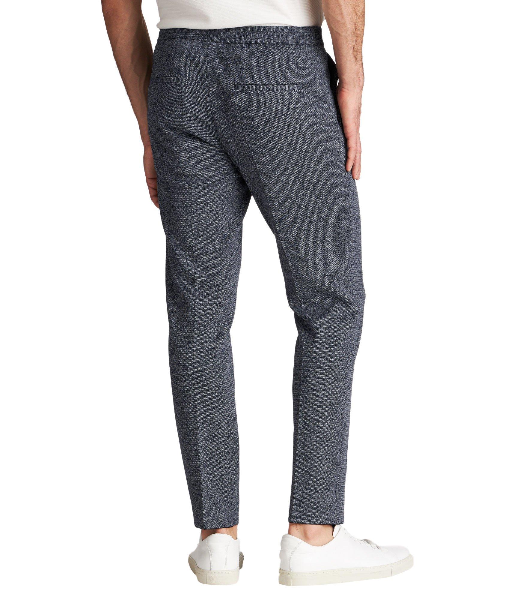 Pantalon habillé en mélange de coton à taille à cordon image 1