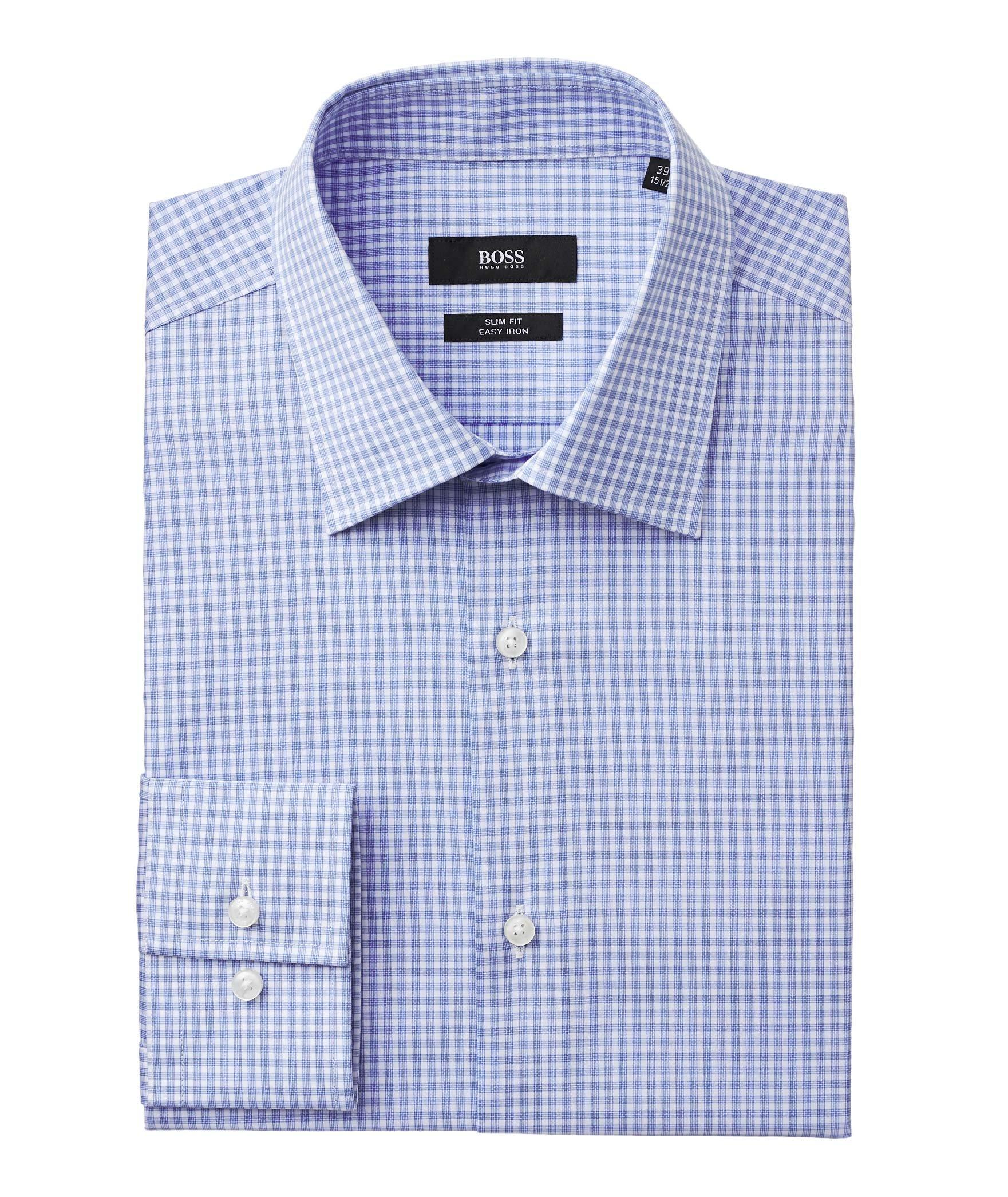 Slim Fit Easy Iron Checked Dress Shirt image 0