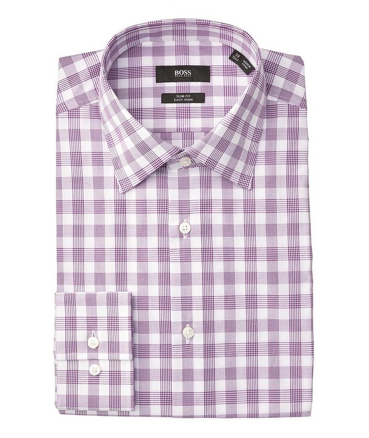 Slim Fit Easy Iron Checked Dress Shirt image 0