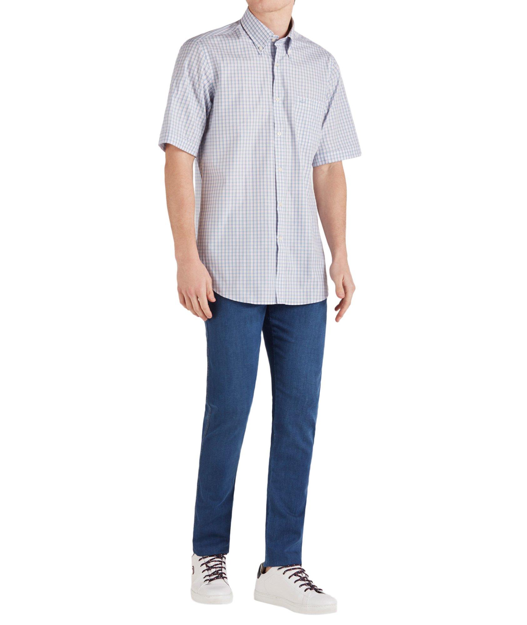 Short-Sleeve Checked Cotton Shirt image 4