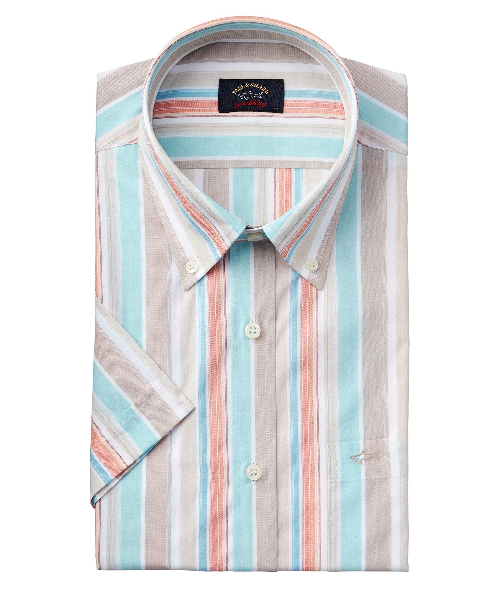 Short-Sleeve Striped Cotton Shirt image 0