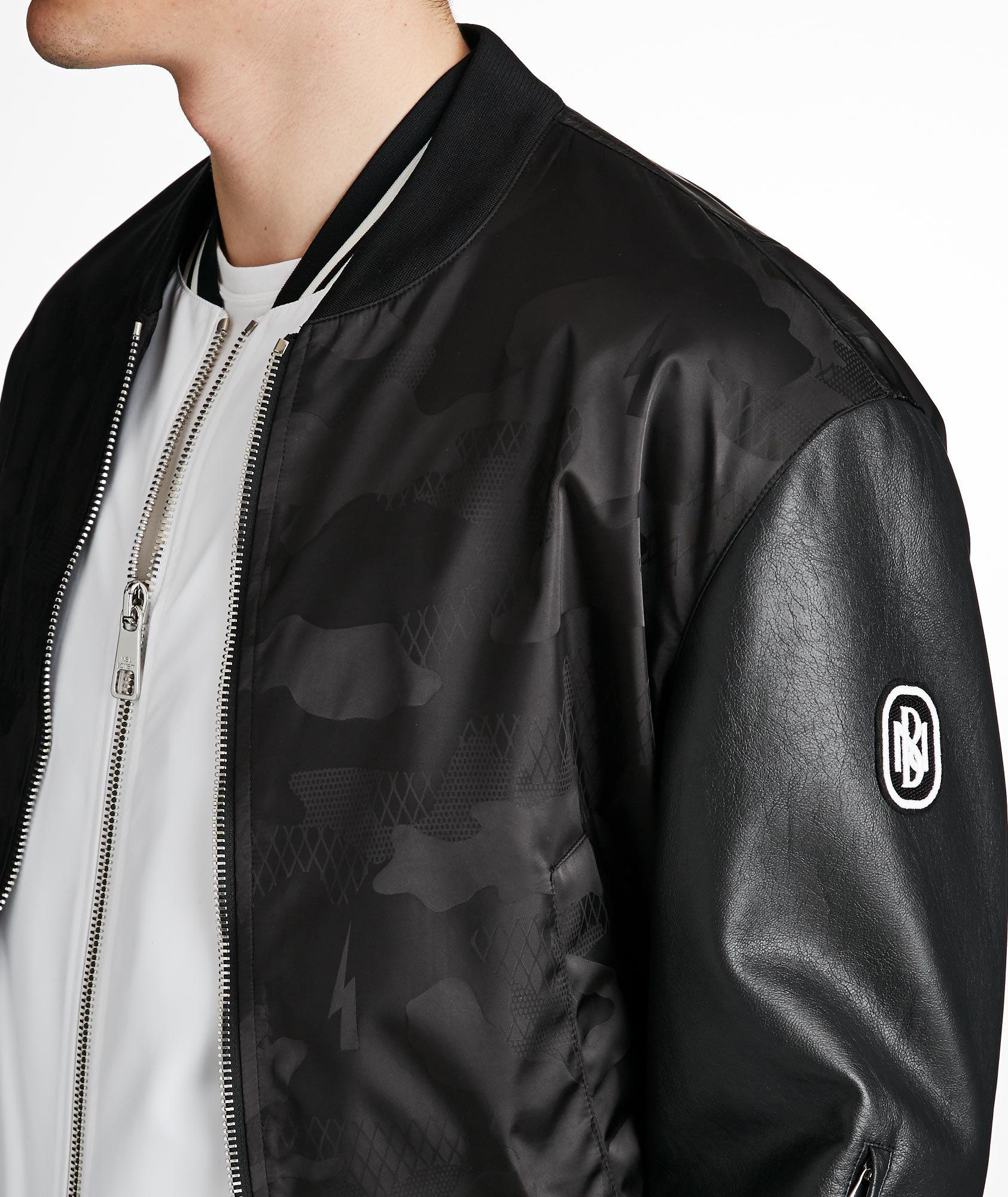 Multi-Texture Bomber Jacket image 3