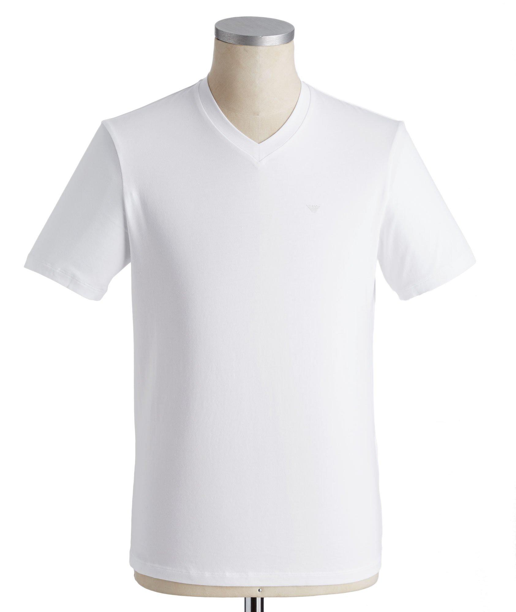 Travel Essentials Packable Stretch-Cotton V-Neck T-Shirt image 0