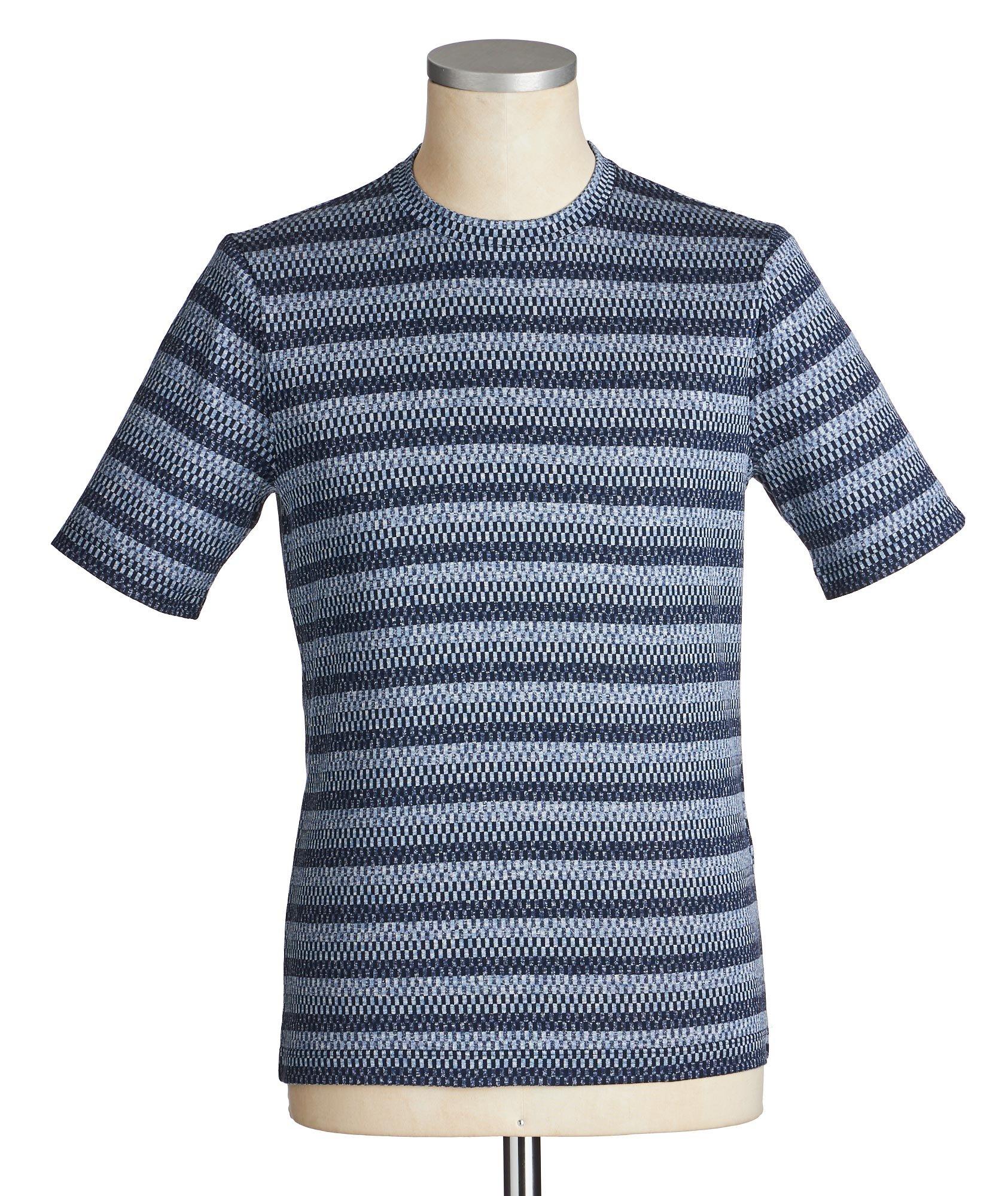 Checked Silk-Cotton T-Shirt image 0