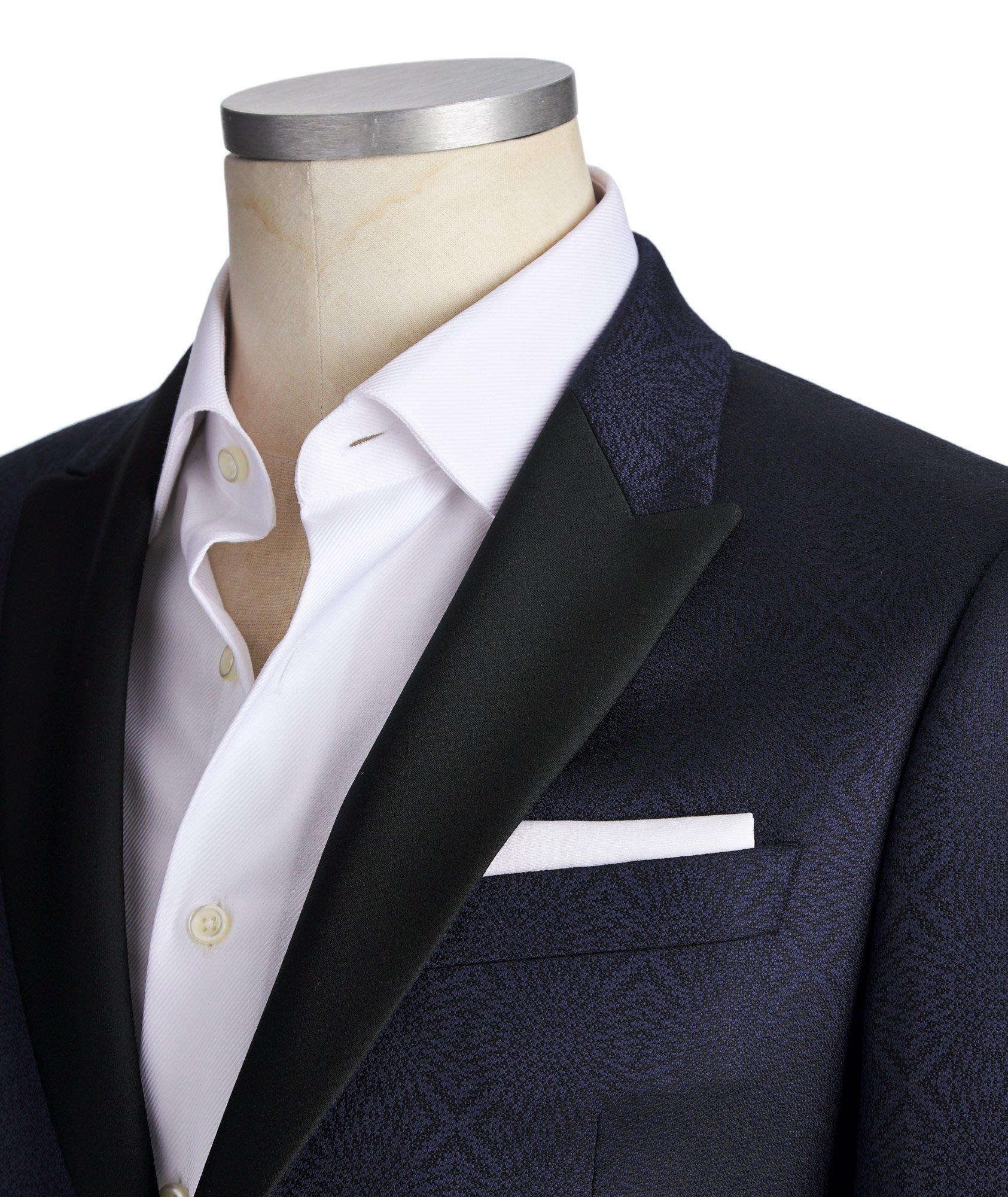 Printed Wool-Silk M-Line Tuxedo Jacket image 1