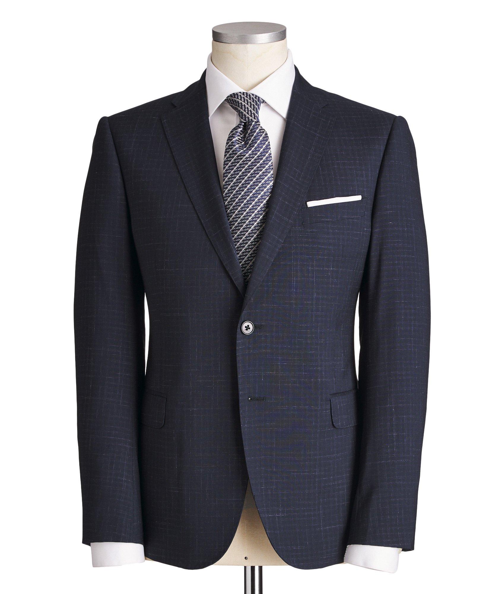 M-Line Checkered Wool, Silk & Linen Suit image 0