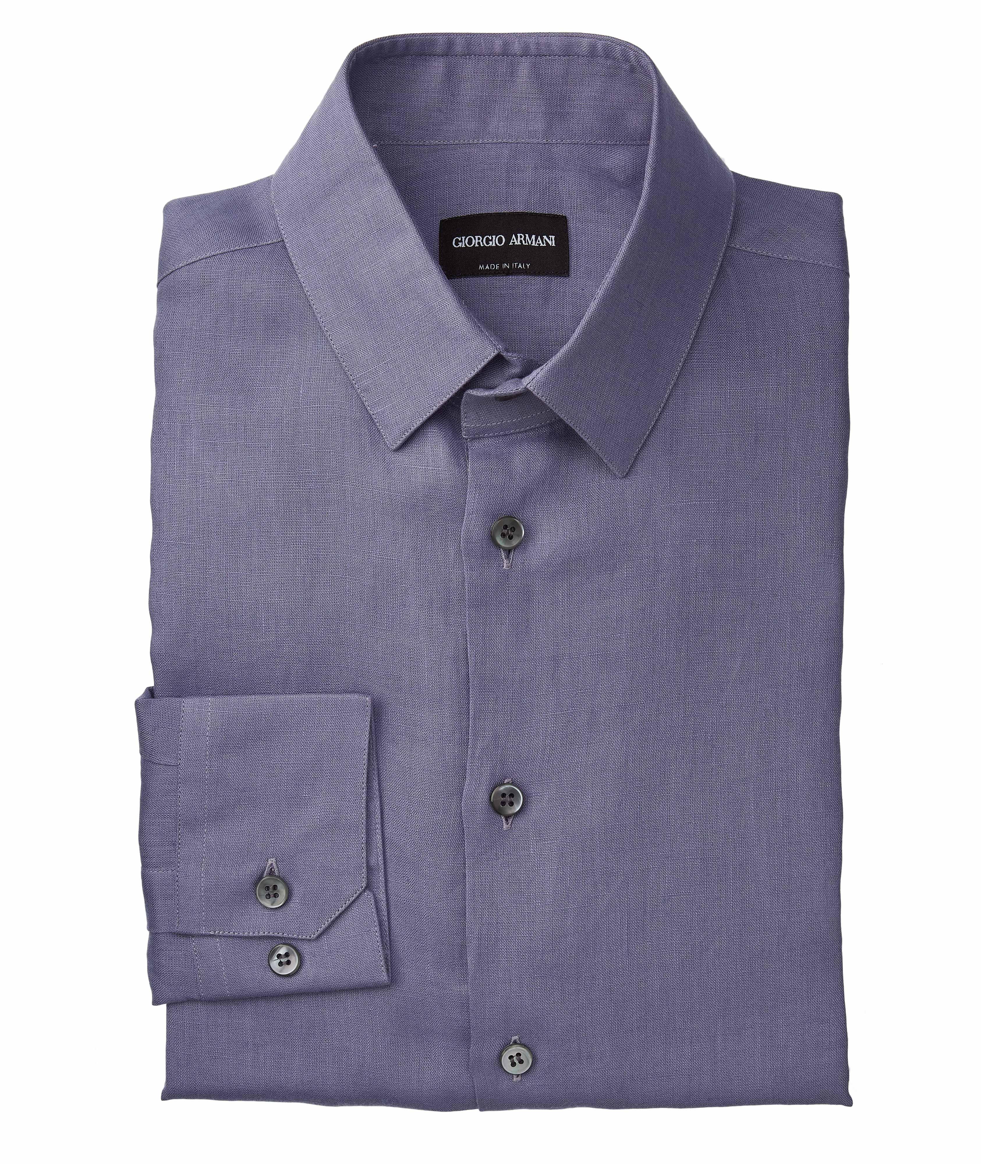 Slim-Fit Linen Dress Shirt image 0