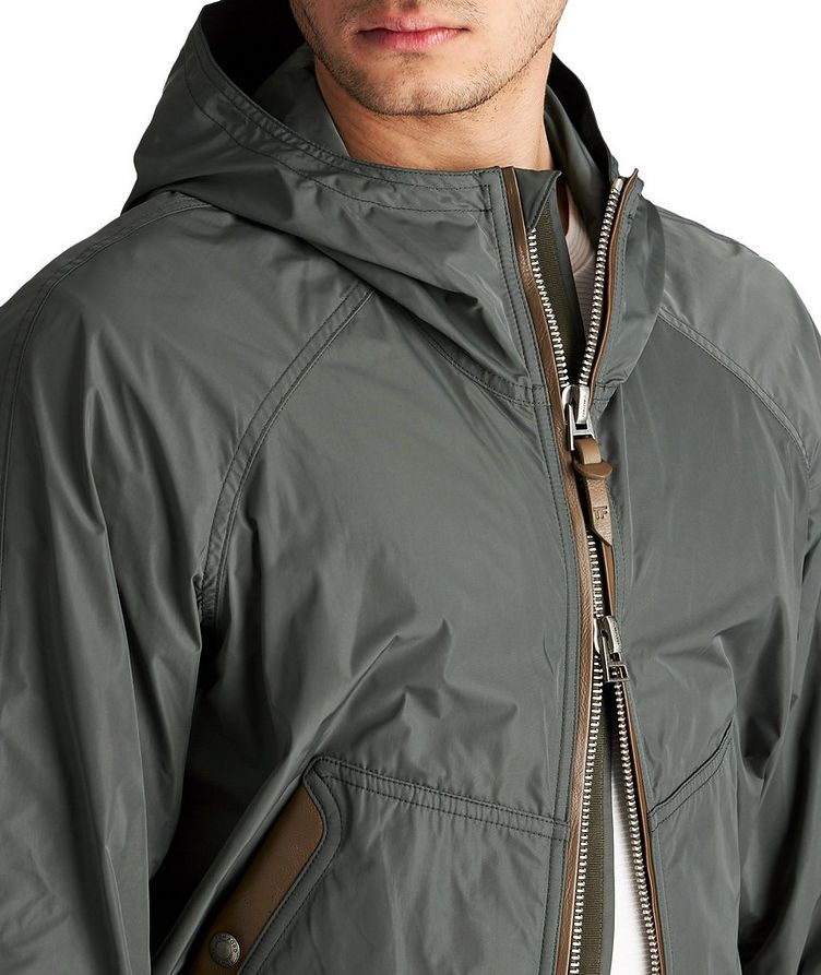 Leather-Trimmed Hooded Jacket image 2