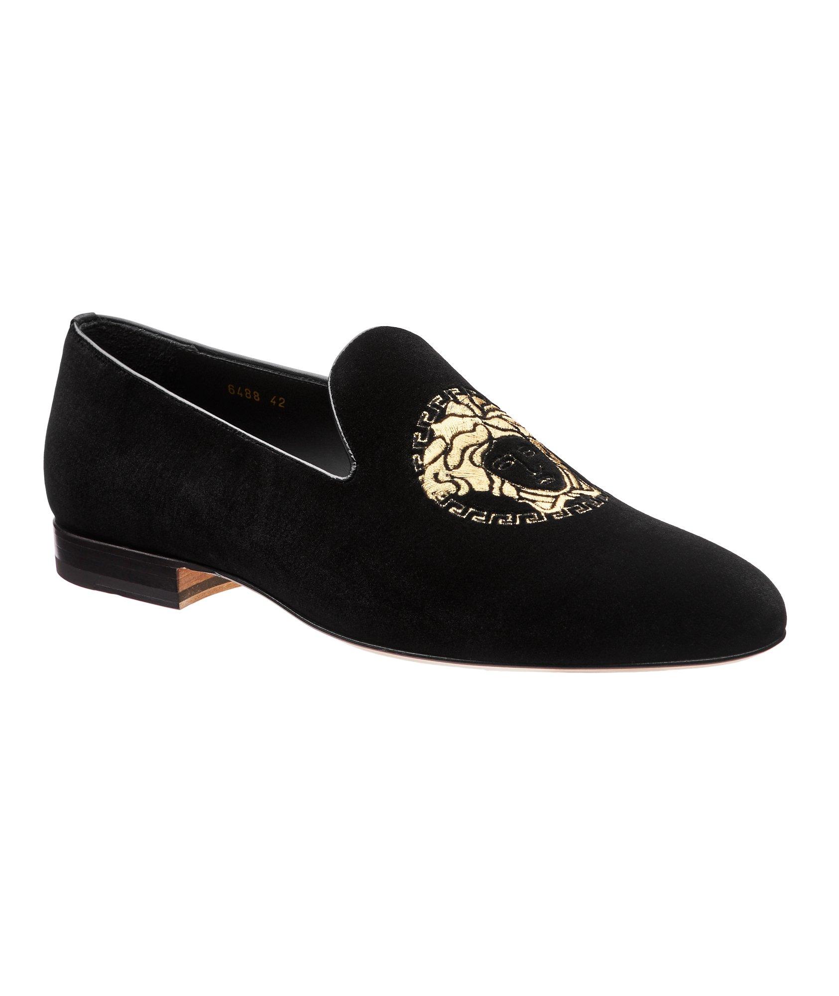 Embroidered Velvet Loafers image 0
