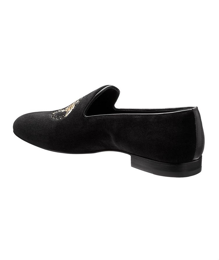 Embroidered Velvet Loafers image 1