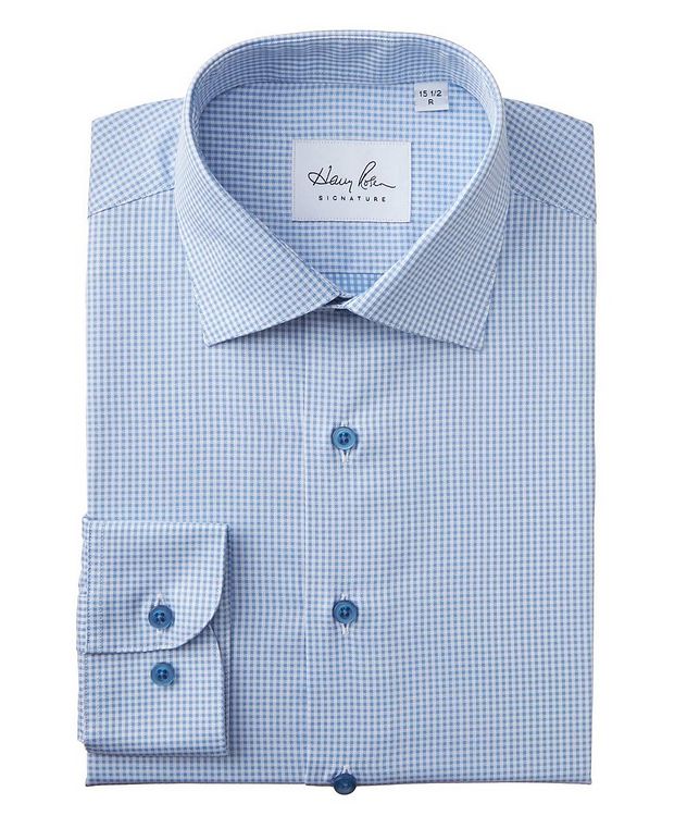 Contemporary Fit Gingham-Printed Cotton Dress Shirt picture 1