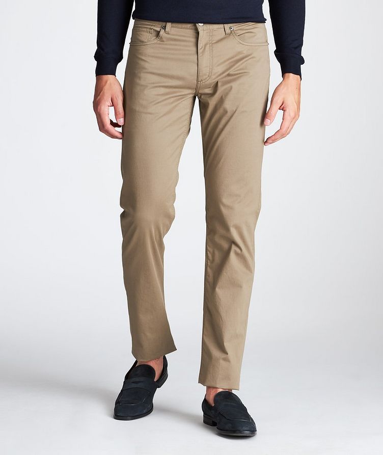 Slim Fit Stretch-Cotton Pants image 1