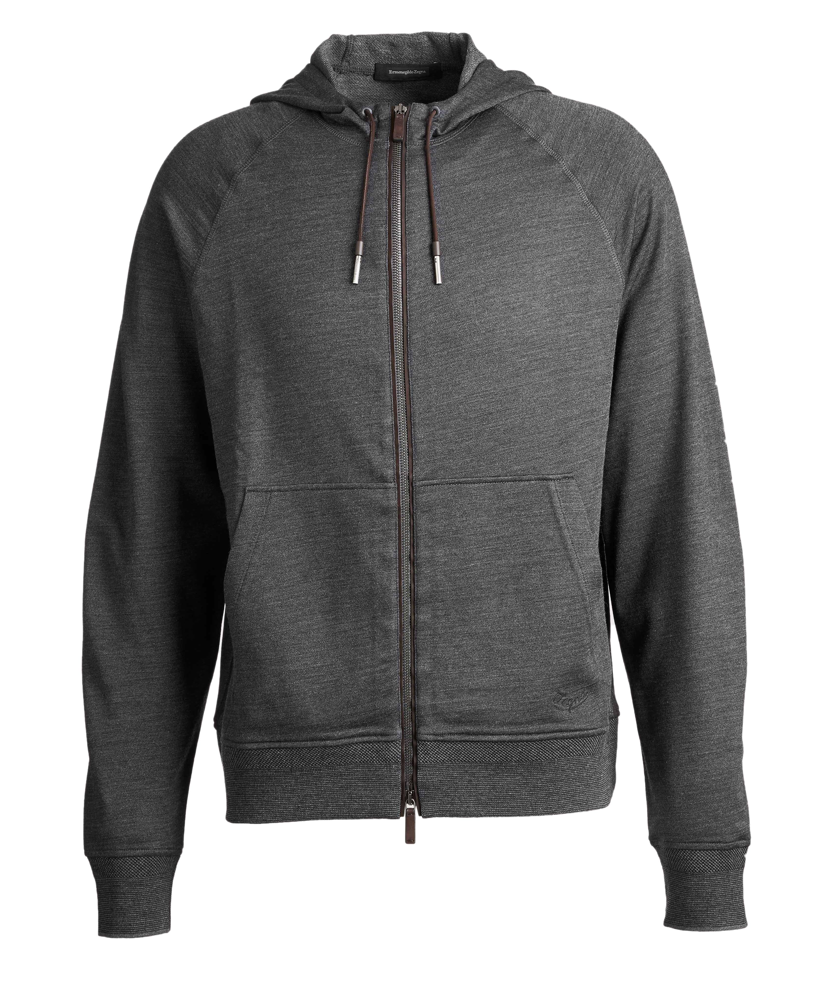 Zip-Up Wool, Silk, and Cotton Hoodie image 0