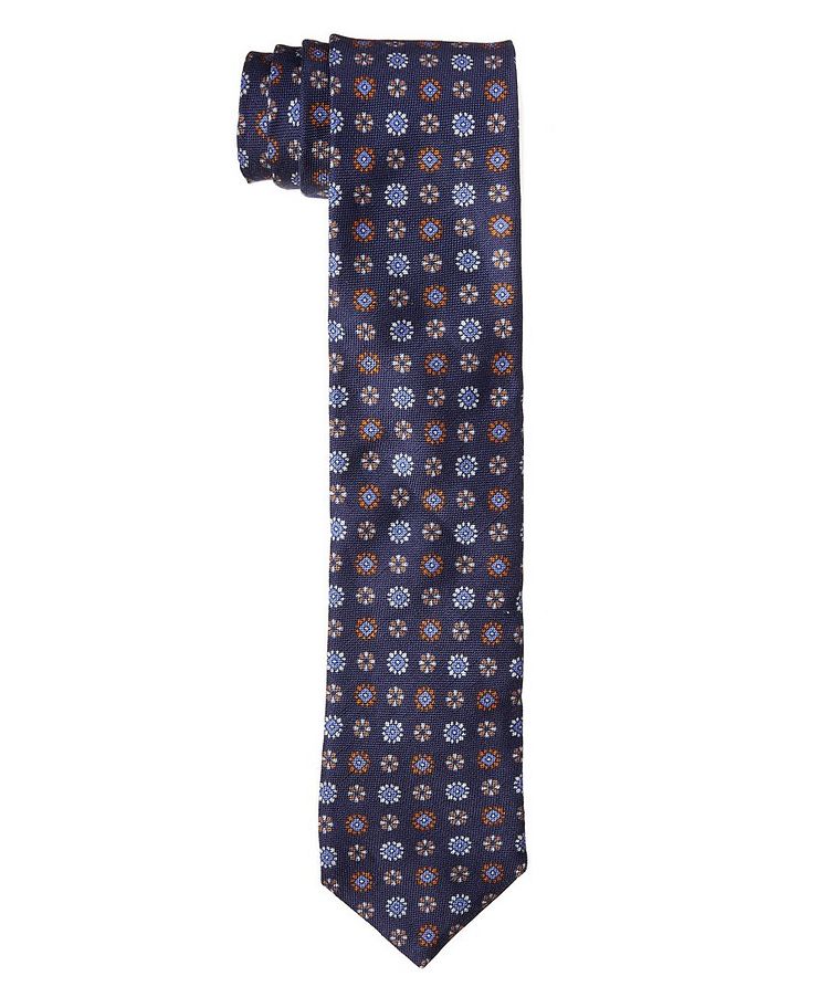 Geometric Floral Linen-Silk Tie image 0
