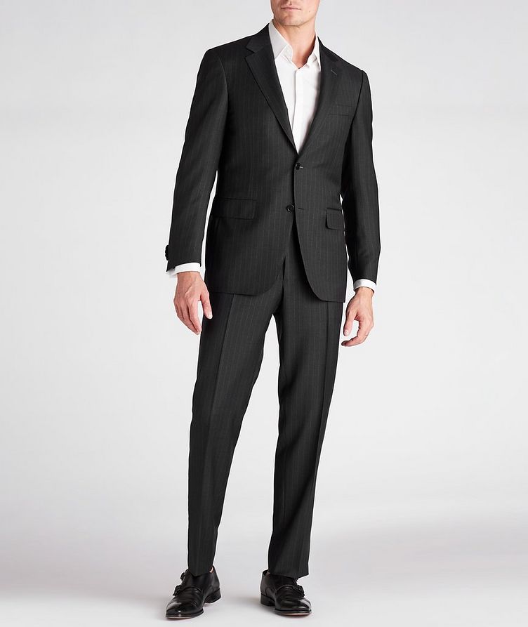 Contemporary Fit Pinstriped Wool Suit image 1