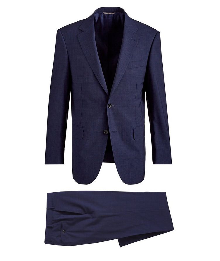 Contemporary Fit Checked Wool Suit image 0