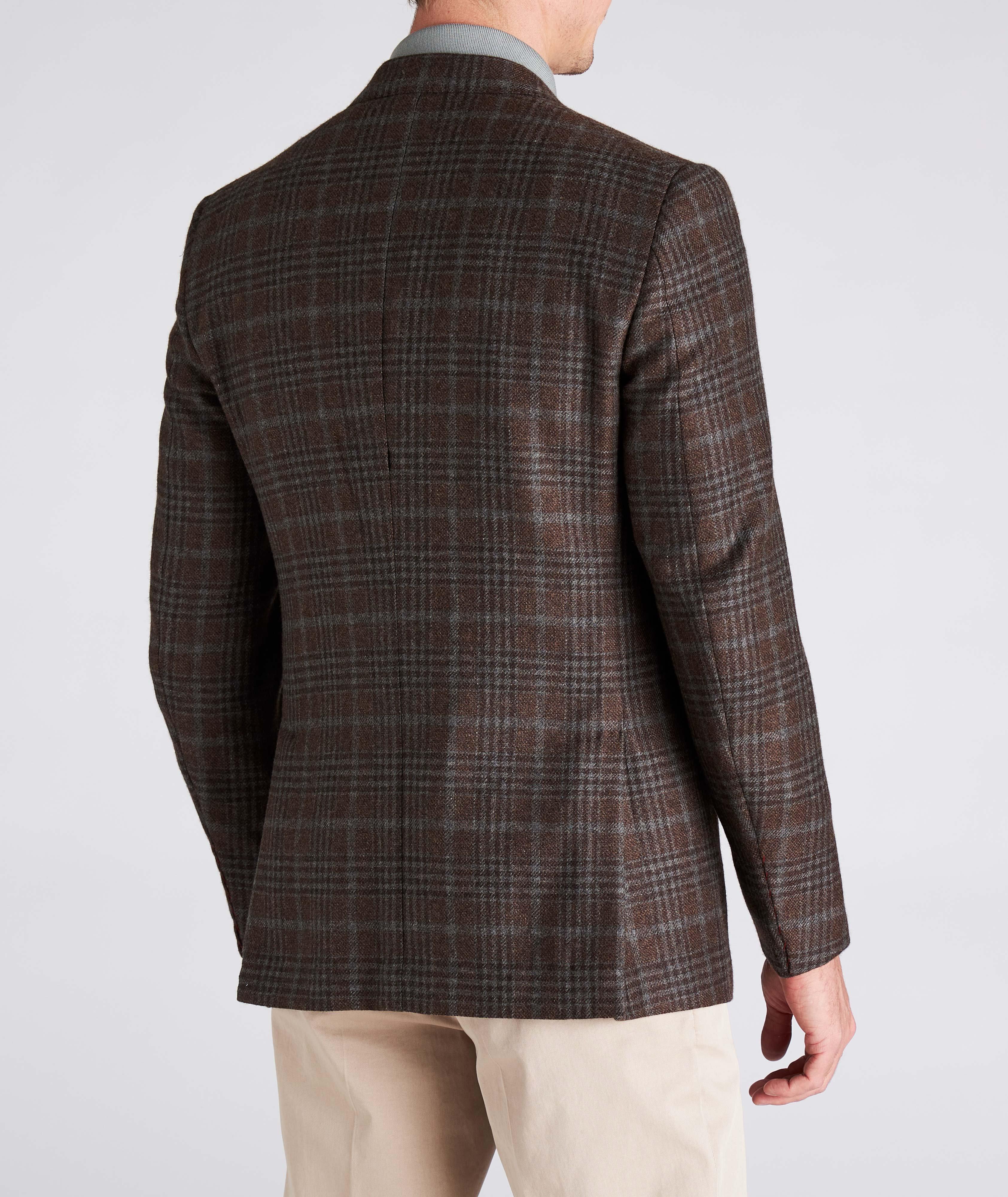 Slim Fit Plaid Cashmere Sports Jacket image 2